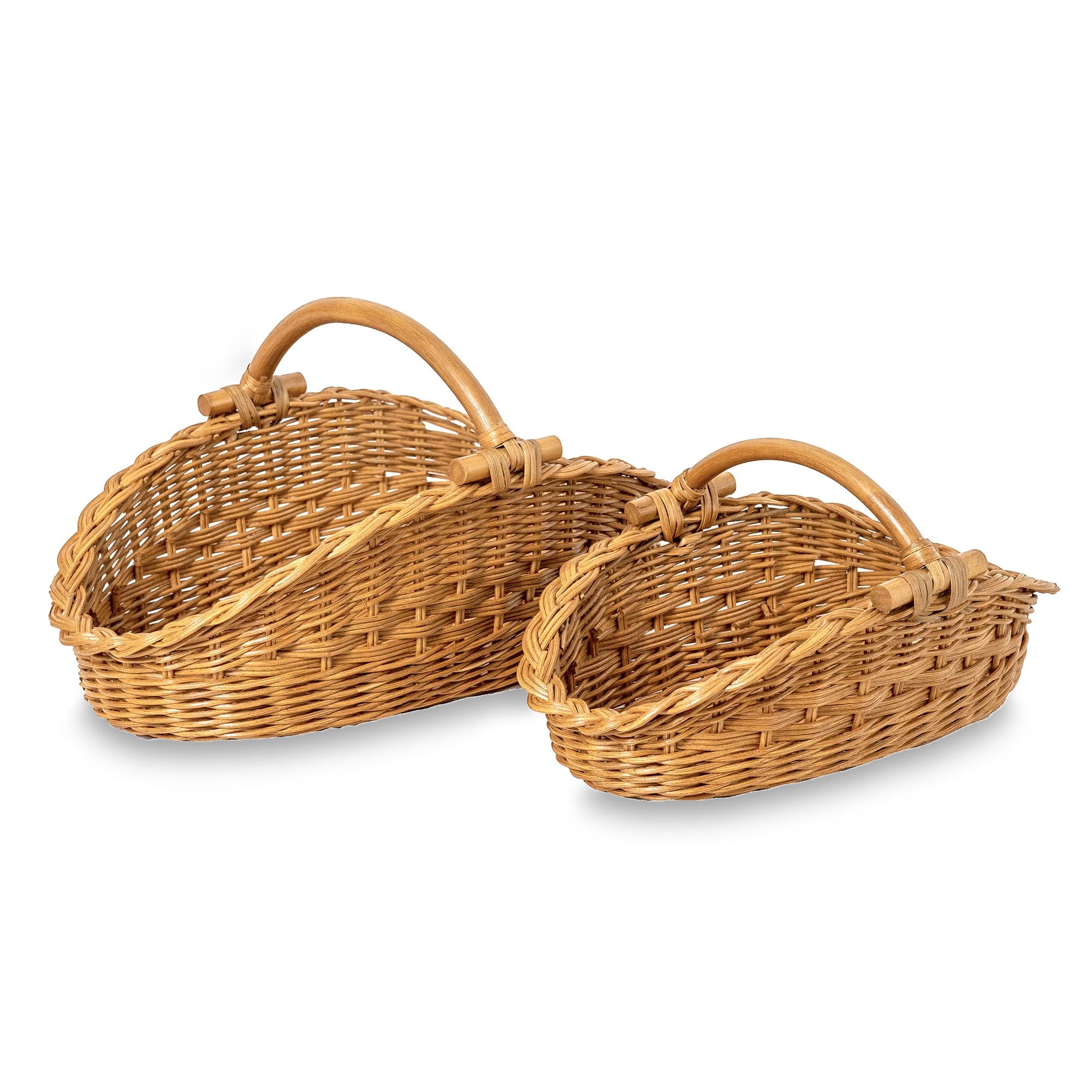Wicker Gathering Basket in Sandstone, size L & S | The Basket Lady