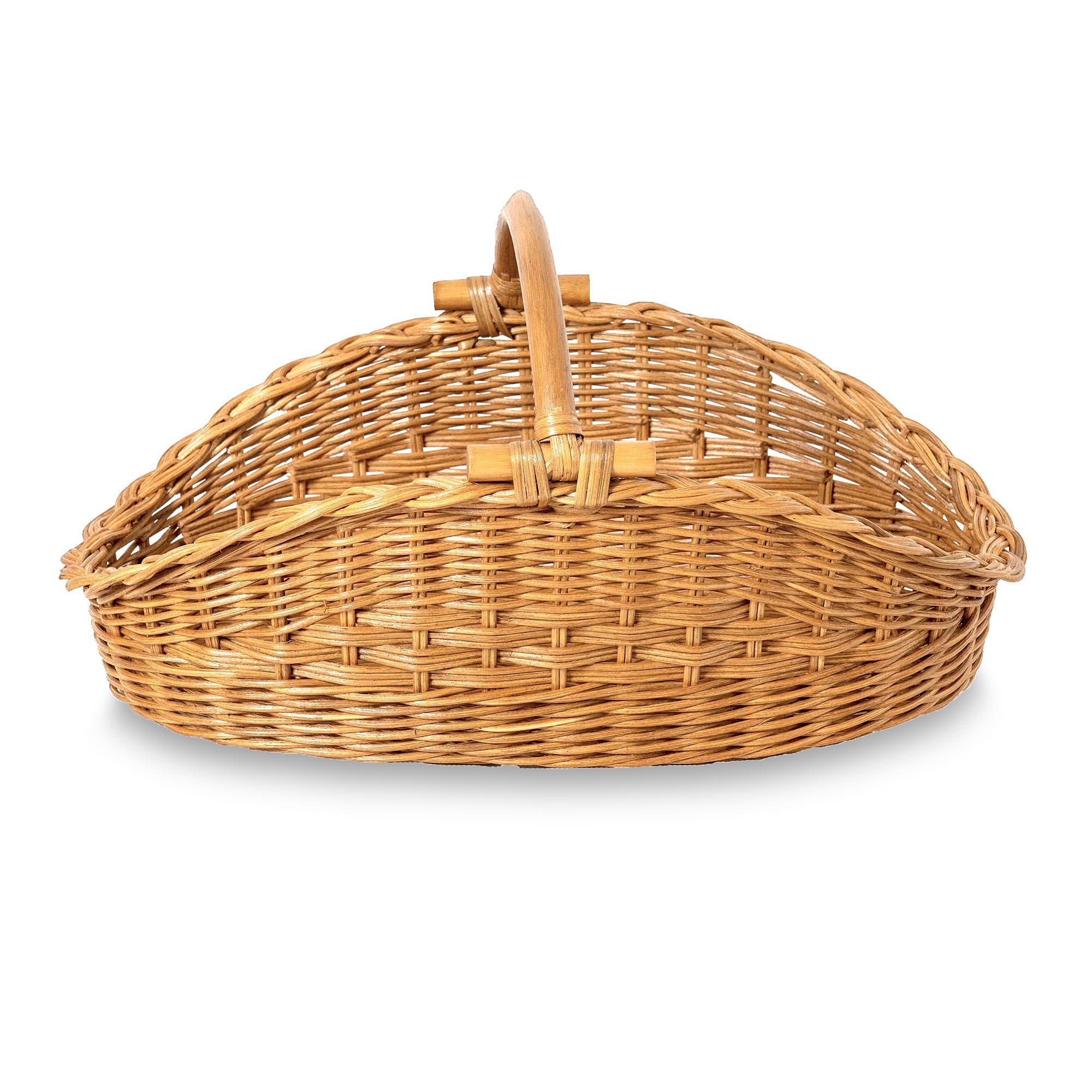 Wicker Gathering Basket in Sandstone, size L, front view | The Basket Lady