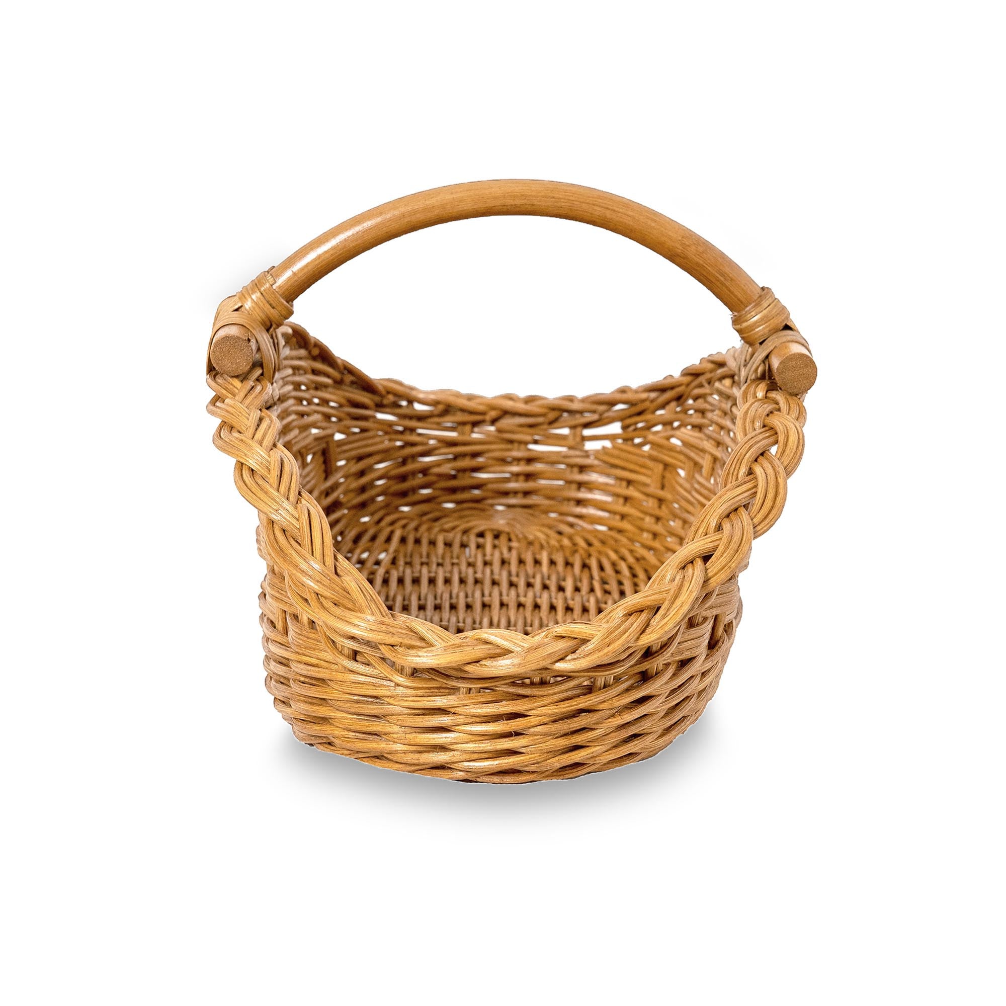 Wicker Gathering Basket in Sandstone, size S, side view | The Basket Lady