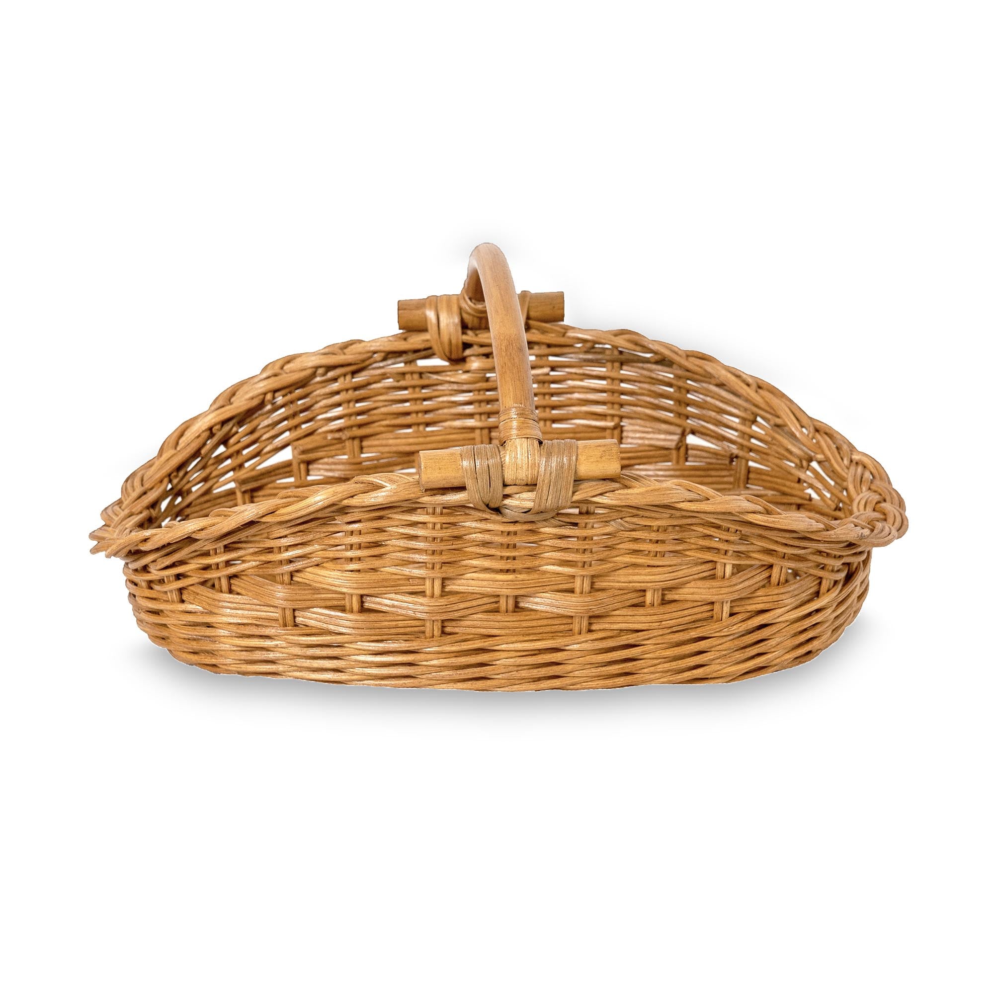 Wicker Gathering Basket in Sandstone, size S, front view | The Basket Lady