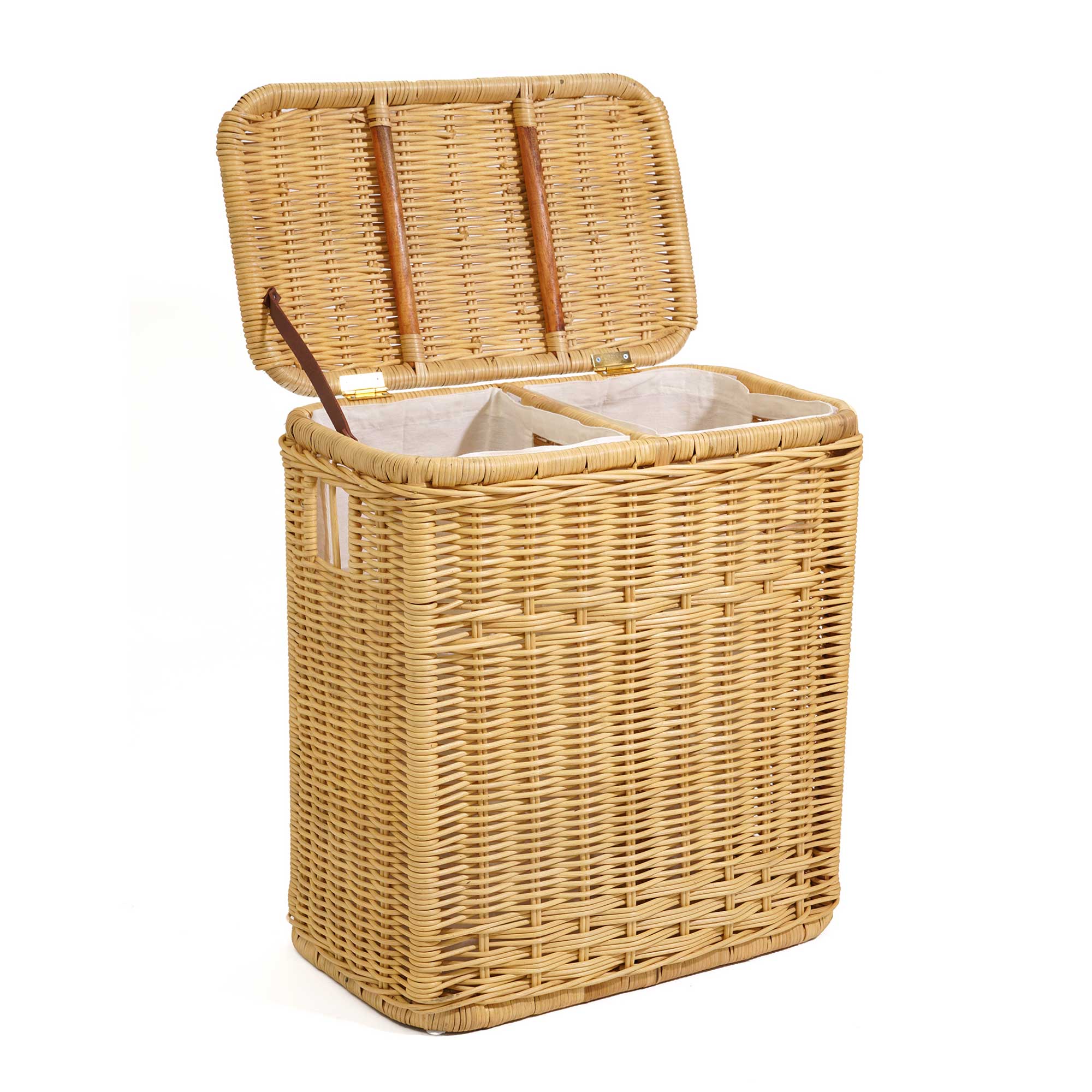 2 Compartment Wicker Laundry Hamper The Basket Lady