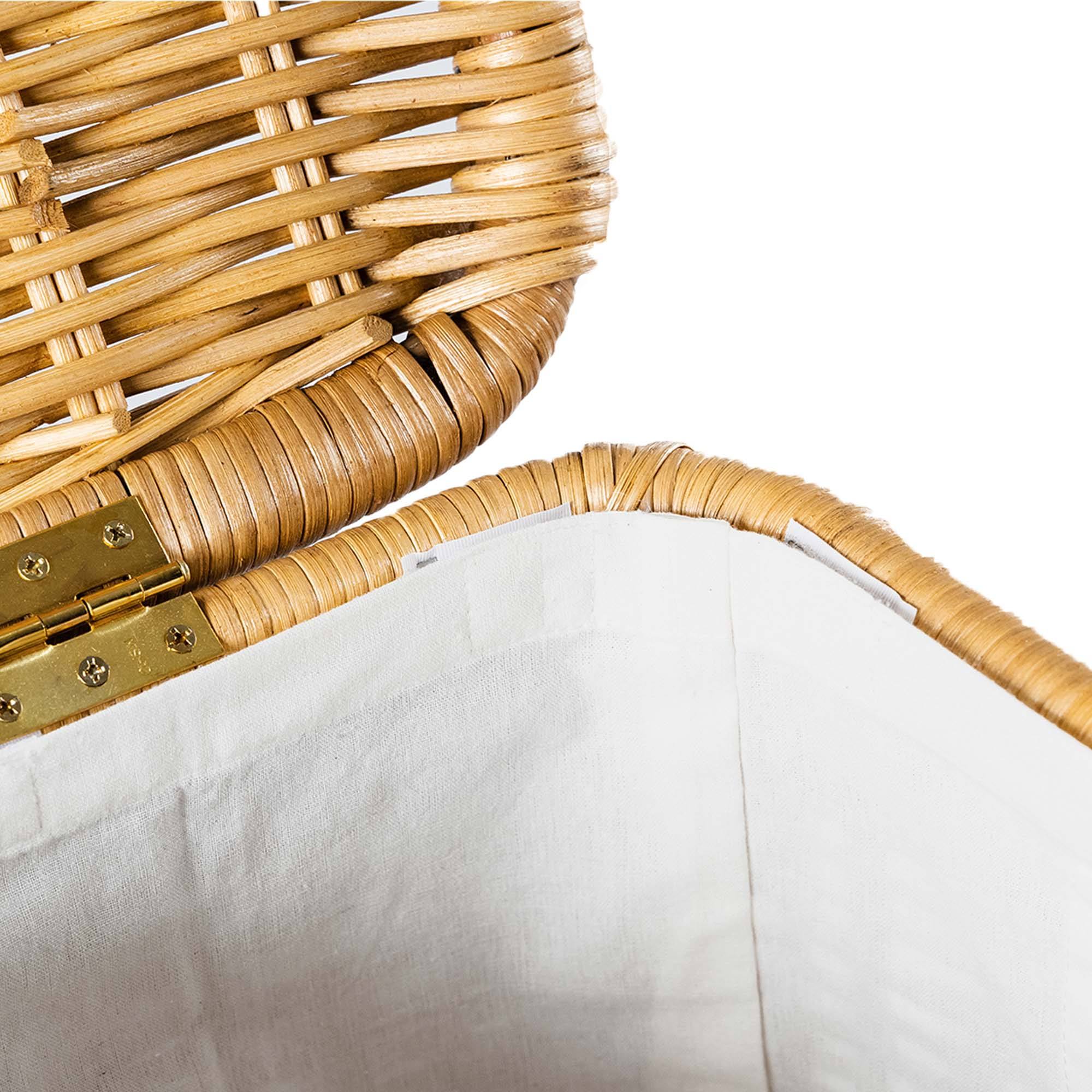 3-Compartment Wicker Laundry Hamper with removable fabric liners | The Basket Lady