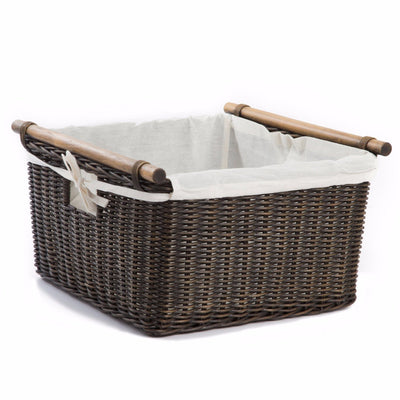 Fabric Liner for Deep Pole Handle Wicker Storage Basket, basket sold separately | The Basket Lady