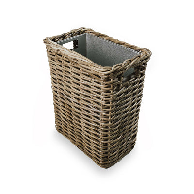 Rectangular Kubu Wicker Waste Basket with Metal Liner | The Basket Lady