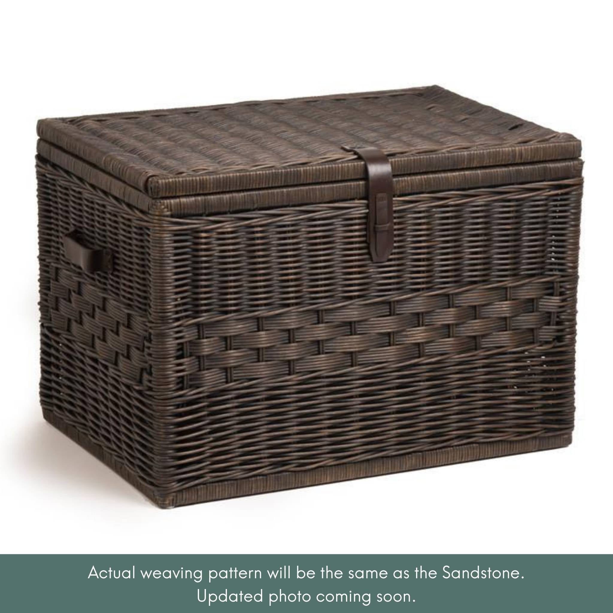 The Basket Lady Mega & Jumbo Trunk Antique Walnut Brown Nested set of 2