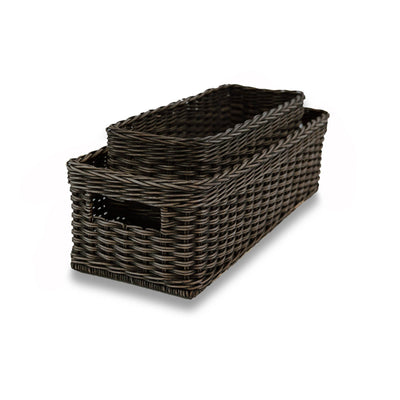 Narrow Rectangular Wicker Storage Basket | The Basket Lady 