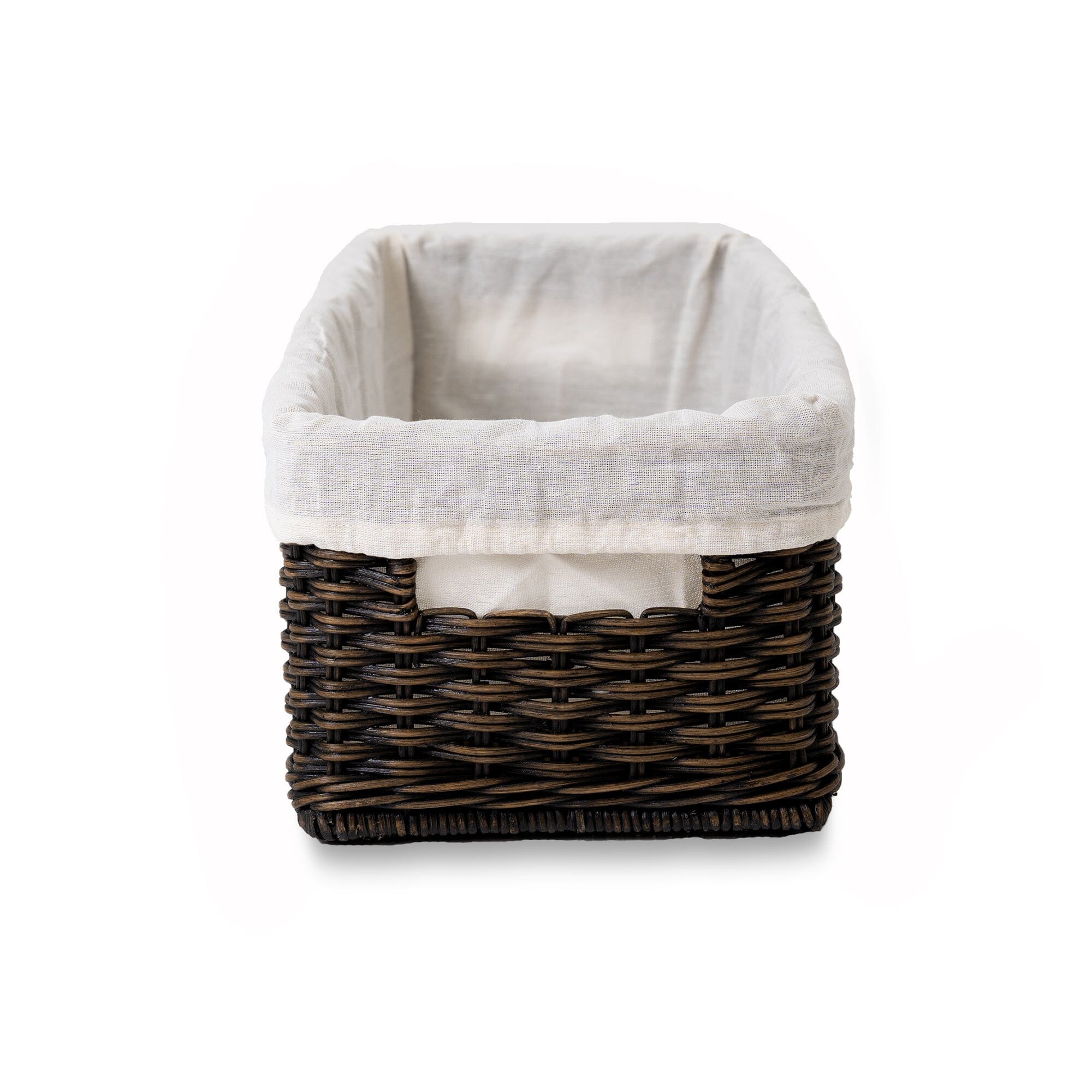 Fabric Basket Liner for Narrow Rectangular Wicker Storage Basket Basket Liners The Basket Lady