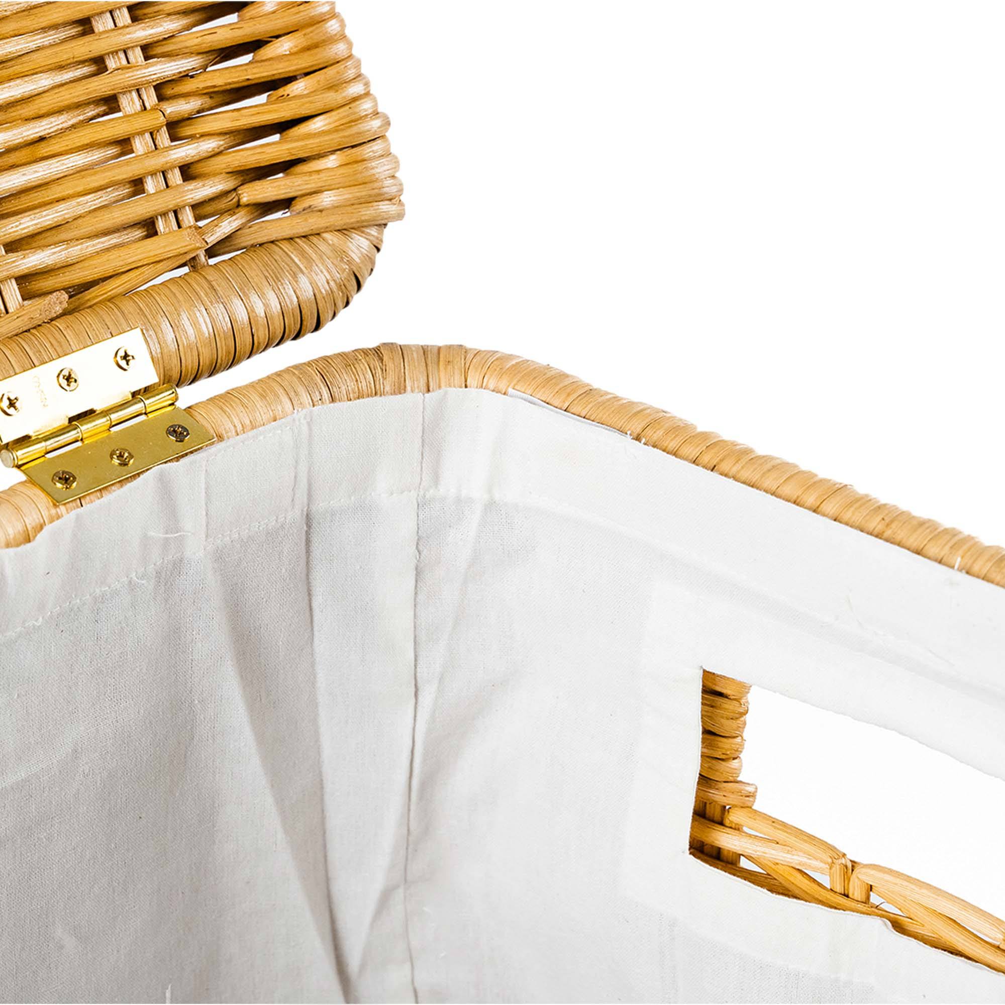 Narrow Rectangular Laundry Hamper in Sandstone, includes removable fabric liner | The Basket Lady