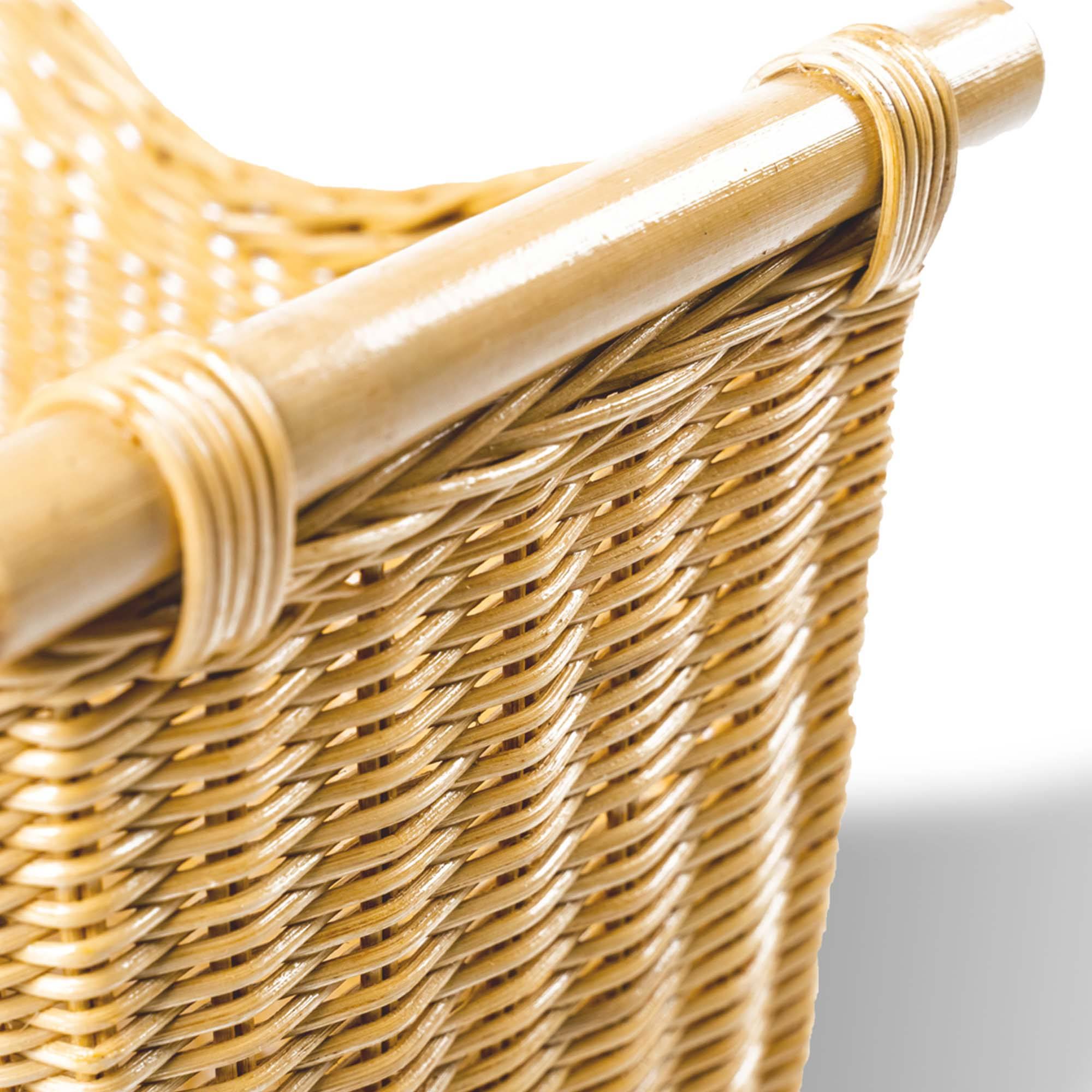 Narrow Wicker Magazine Basket in Sandstone, handle detail | The Basket Lady
