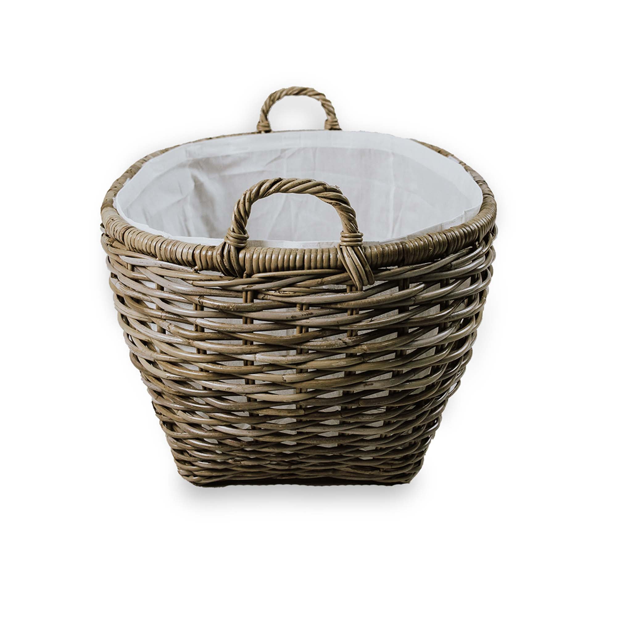 Oval Kubu Wicker Laundry Basket, side view | The Basket Lady