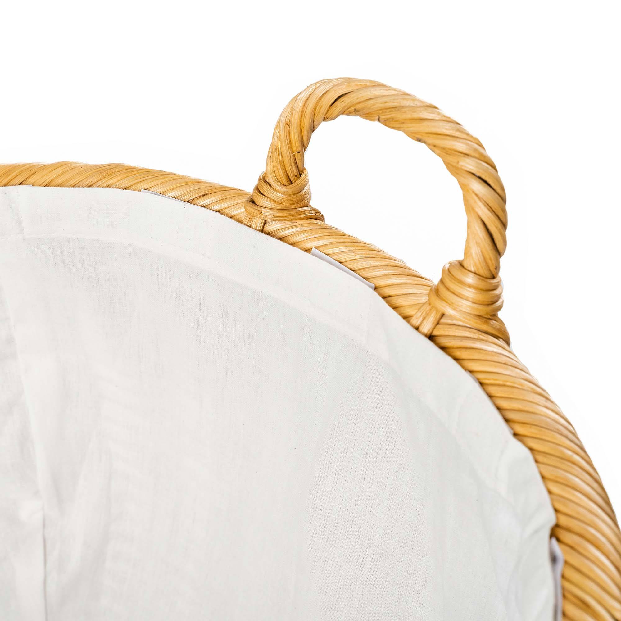 Oval Wicker Laundry Basket in Sandstone with removable fabric liner | The Basket Lady