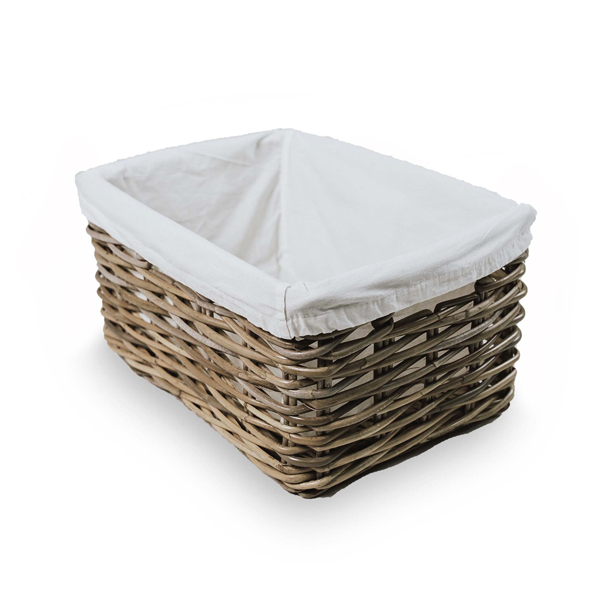 White wicker storage baskets shelves sale