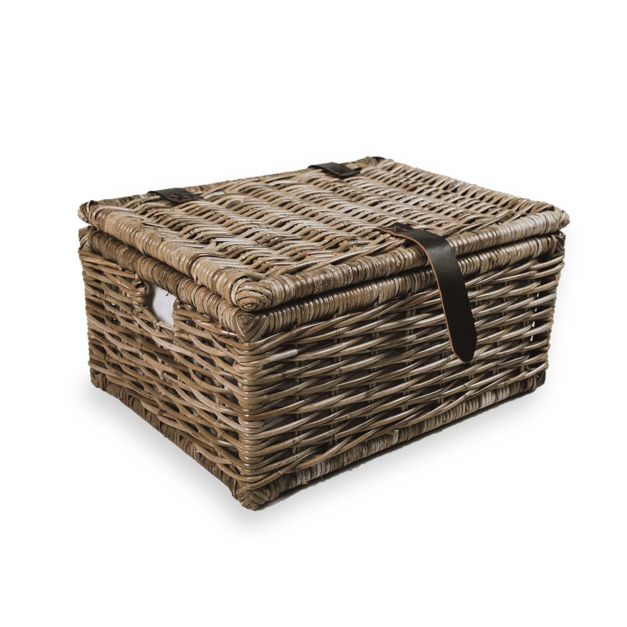 7 Liters With Lid Set with 2 Plastic Rattan Organizing Baskets for