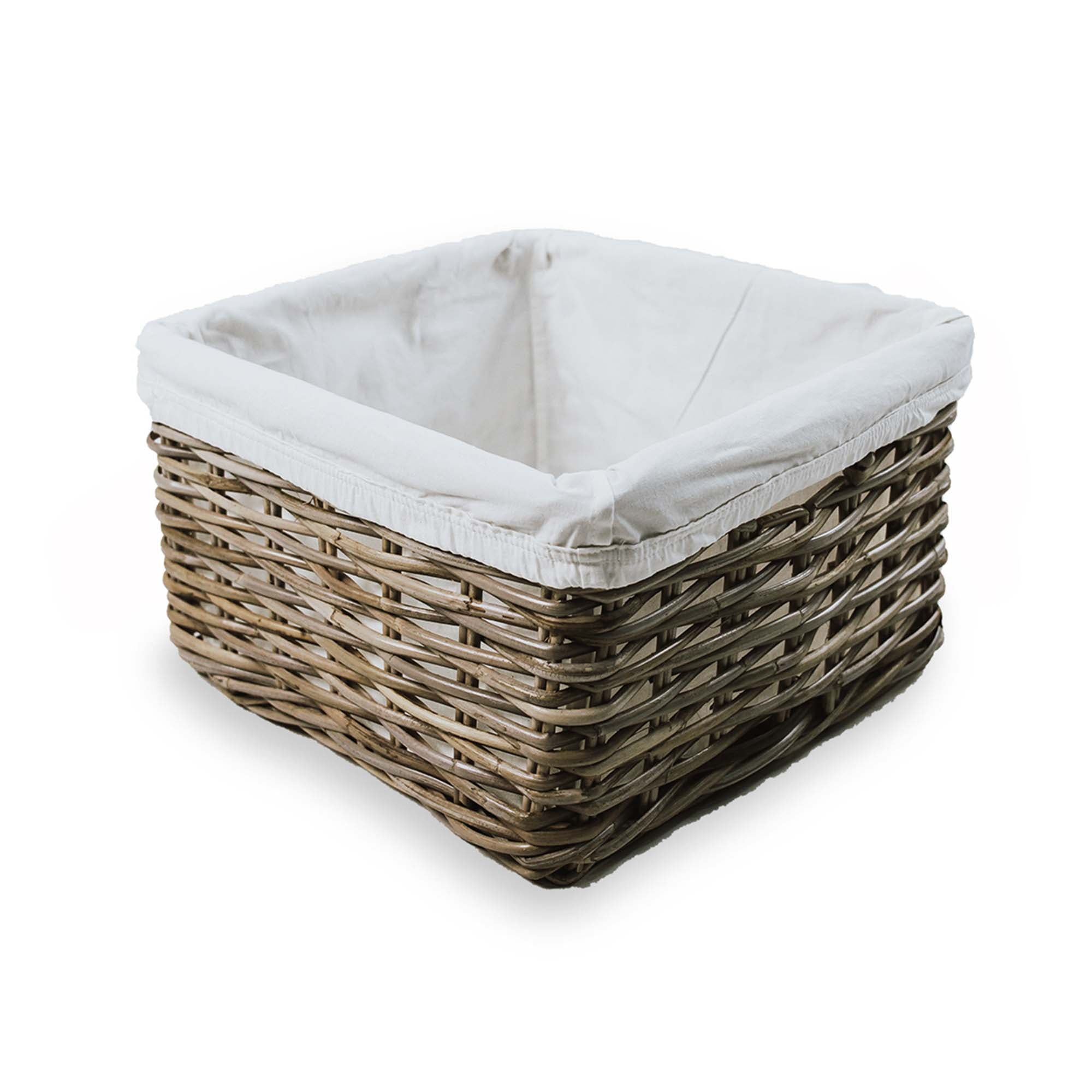 Square Deep Kubu Wicker Shelf Basket, size Medium | The Basket Lady