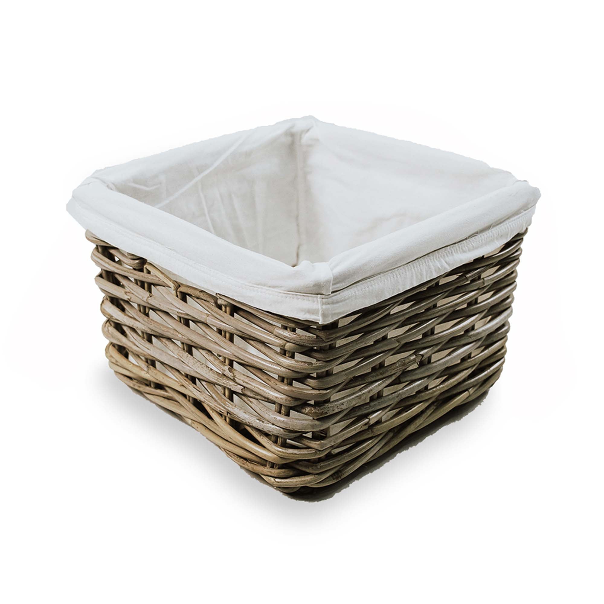 Square Deep Kubu Wicker Shelf Basket, size Small | The Basket Lady