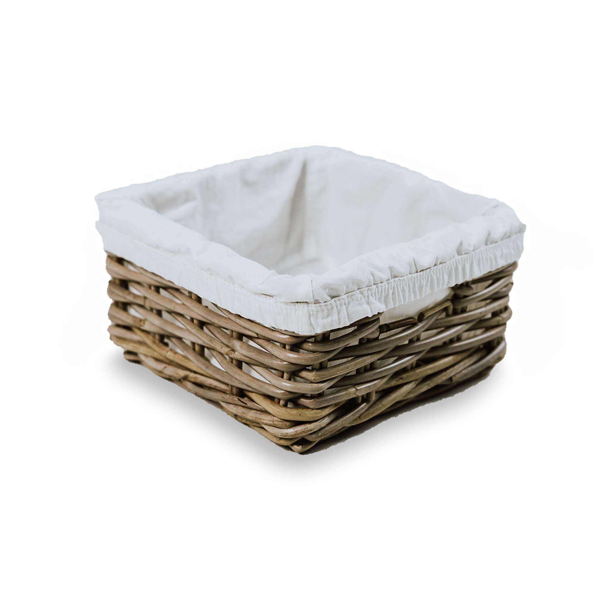 Square Low Kubu Wicker Shelf Basket, size Medium | The Basket Lady