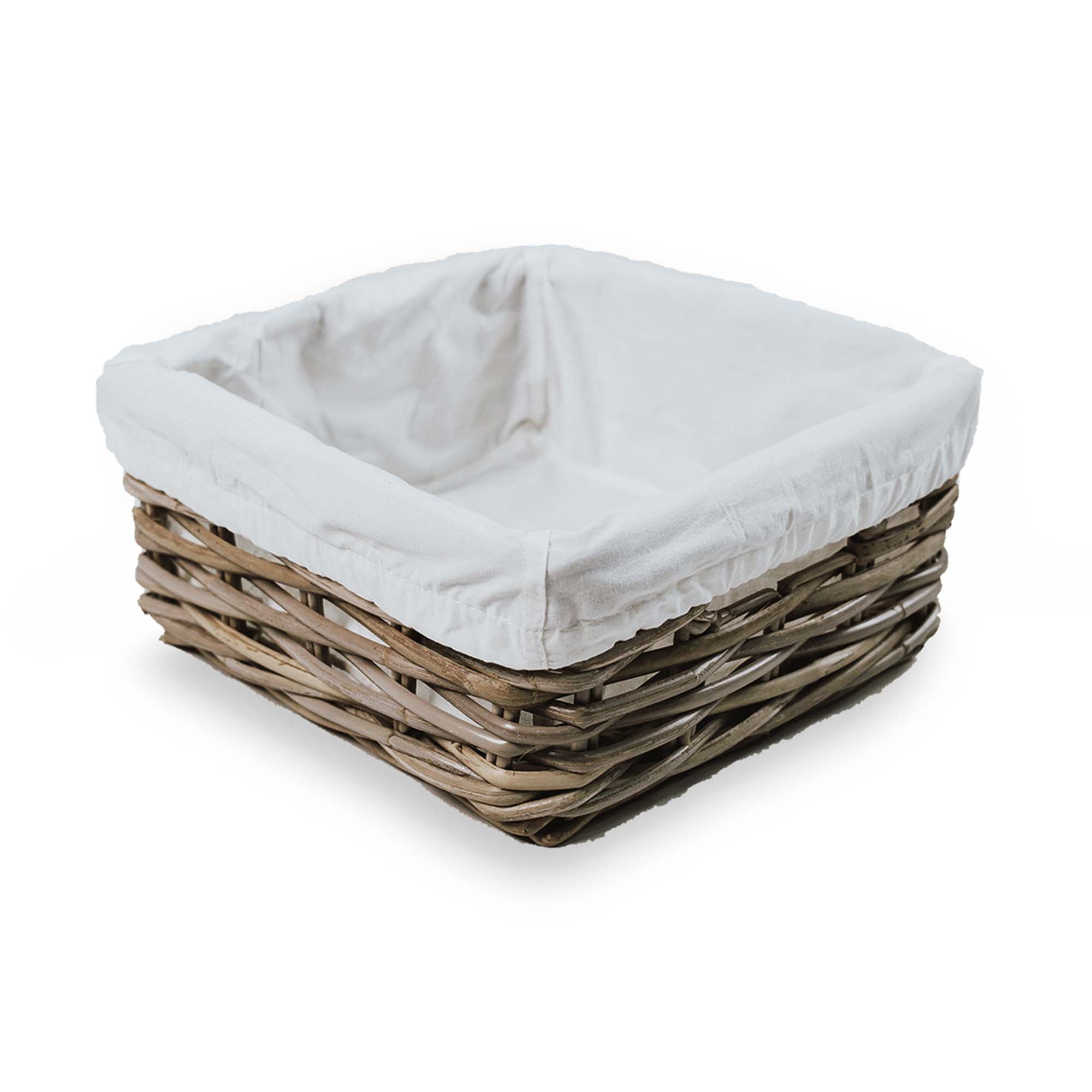 Square Low Kubu Wicker Shelf Basket, size Small | The Basket Lady