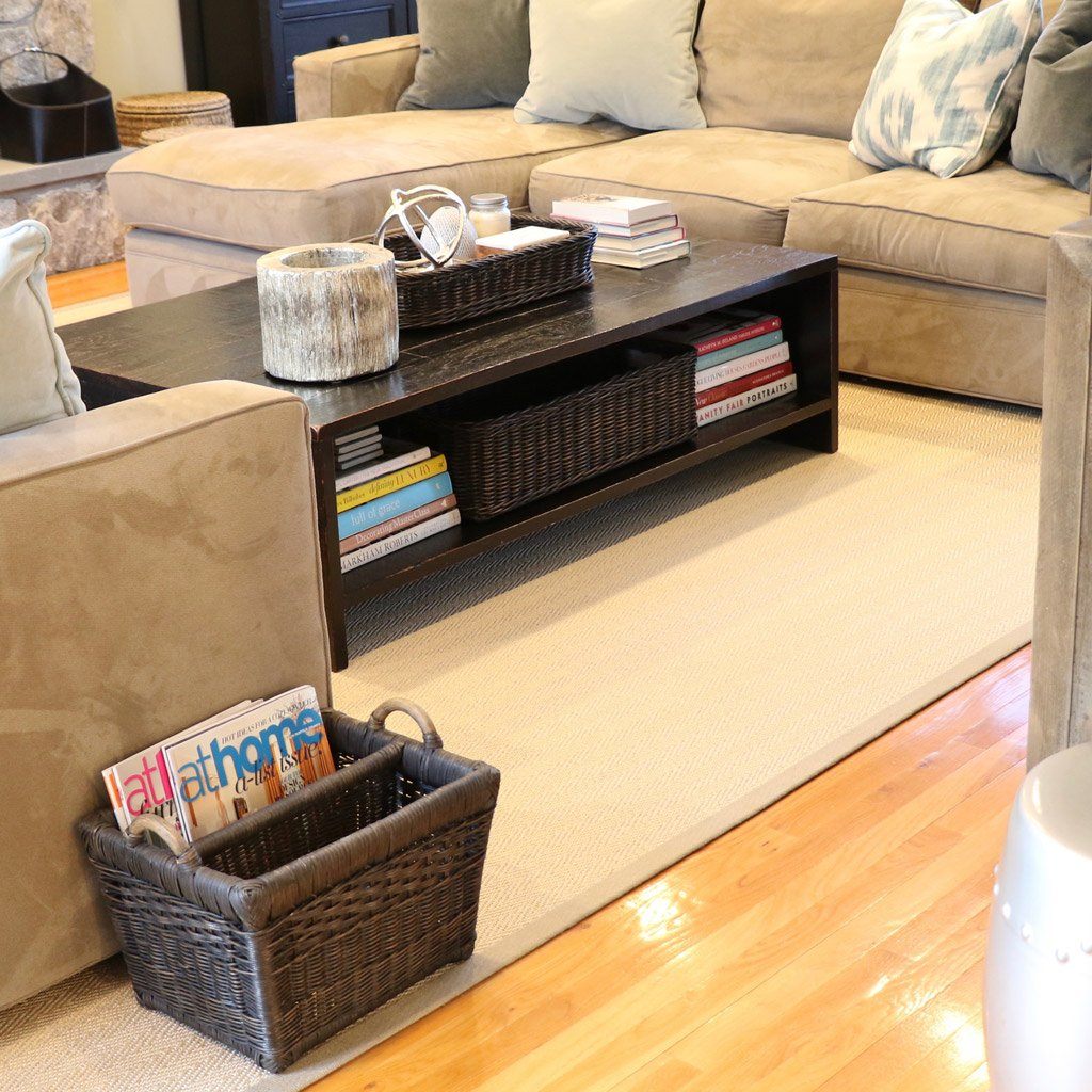 Rectangular Wicker Divided Magazine Basket | Living Room Basket | The Basket Lady