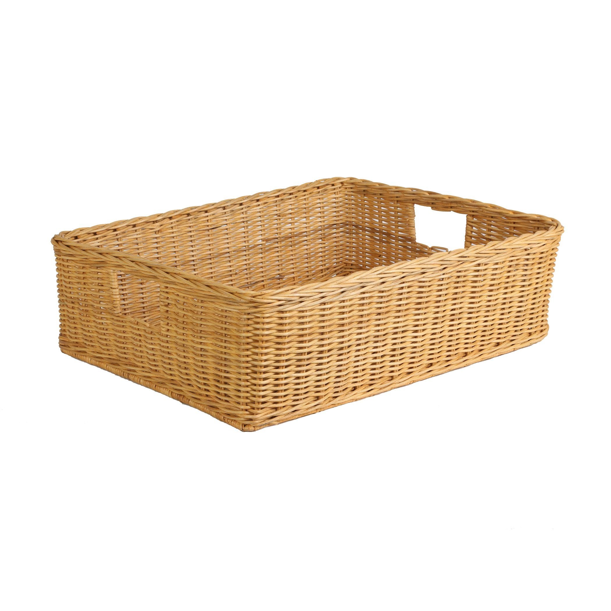 The Basket Lady Underbed Wicker Storage Basket in Toasted Oat, XL from The Basket Lady