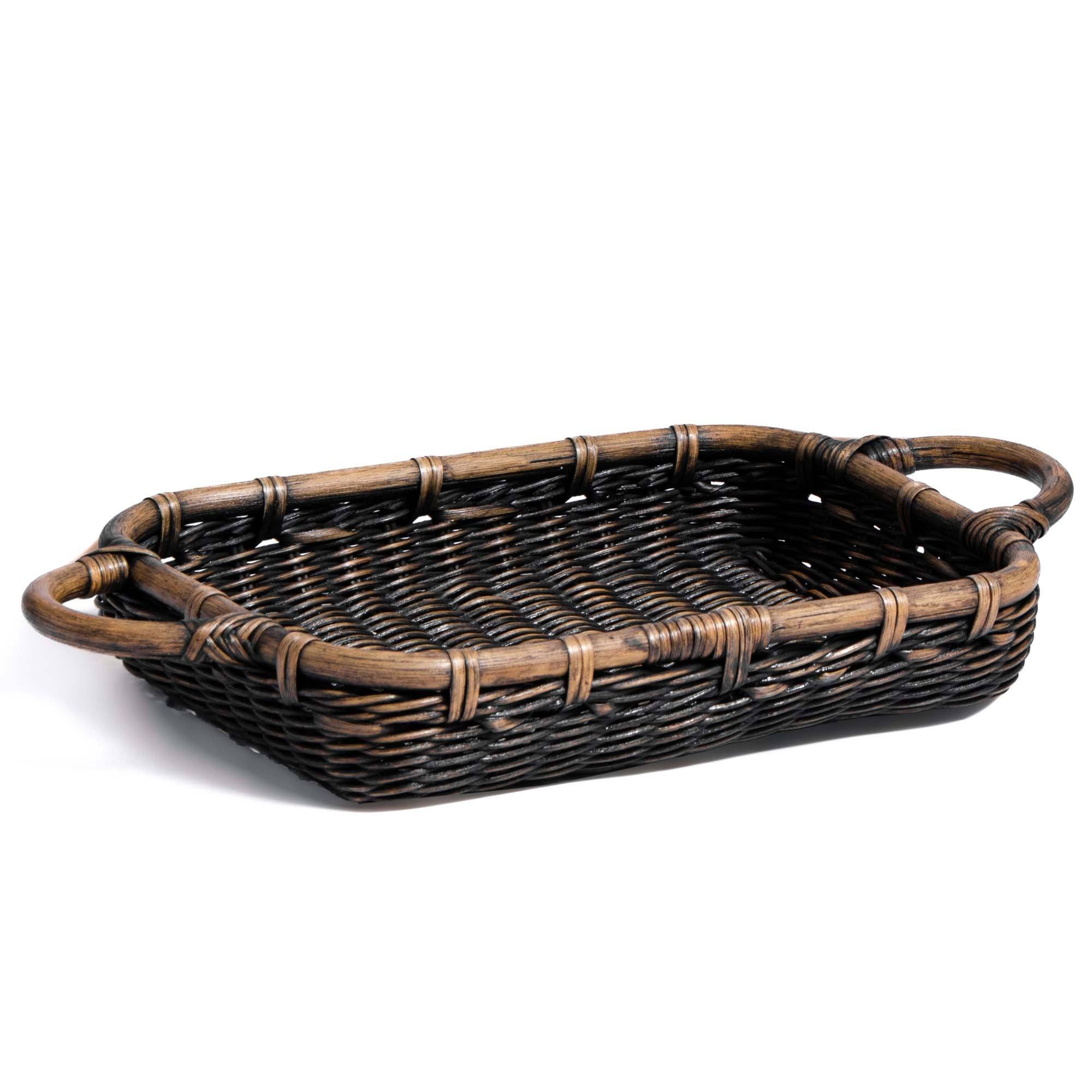 Wicker Casserole Basket in Antique Walnut Brown, fits 9x13 (3 qt) PYREX dish | The Basket Lady