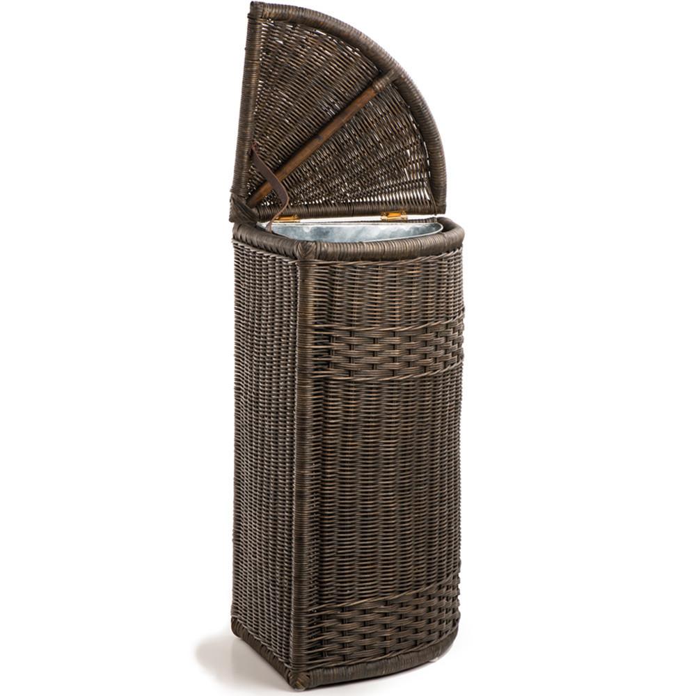 Corner Wicker Waste Basket With Metal Liner – The Basket Lady