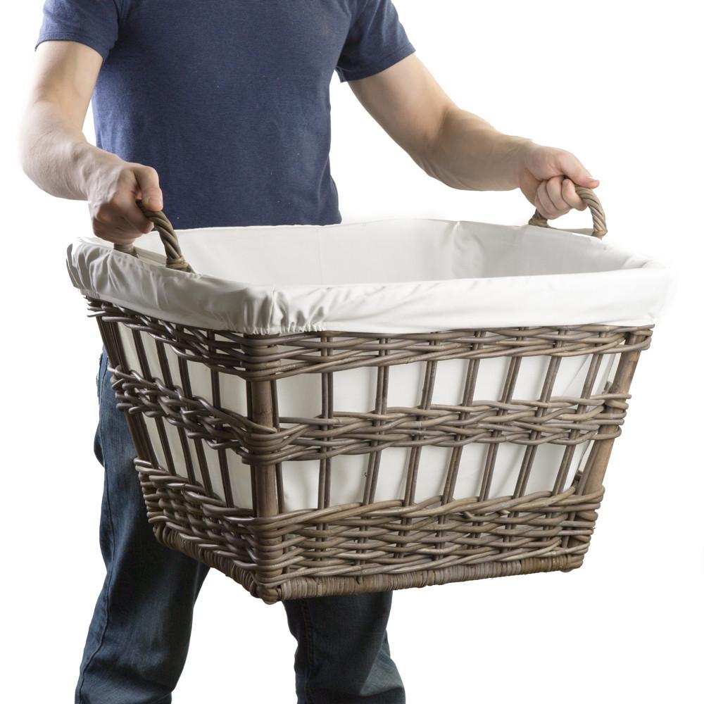 The Basket Lady Kubu Wicker French Laundry Basket
