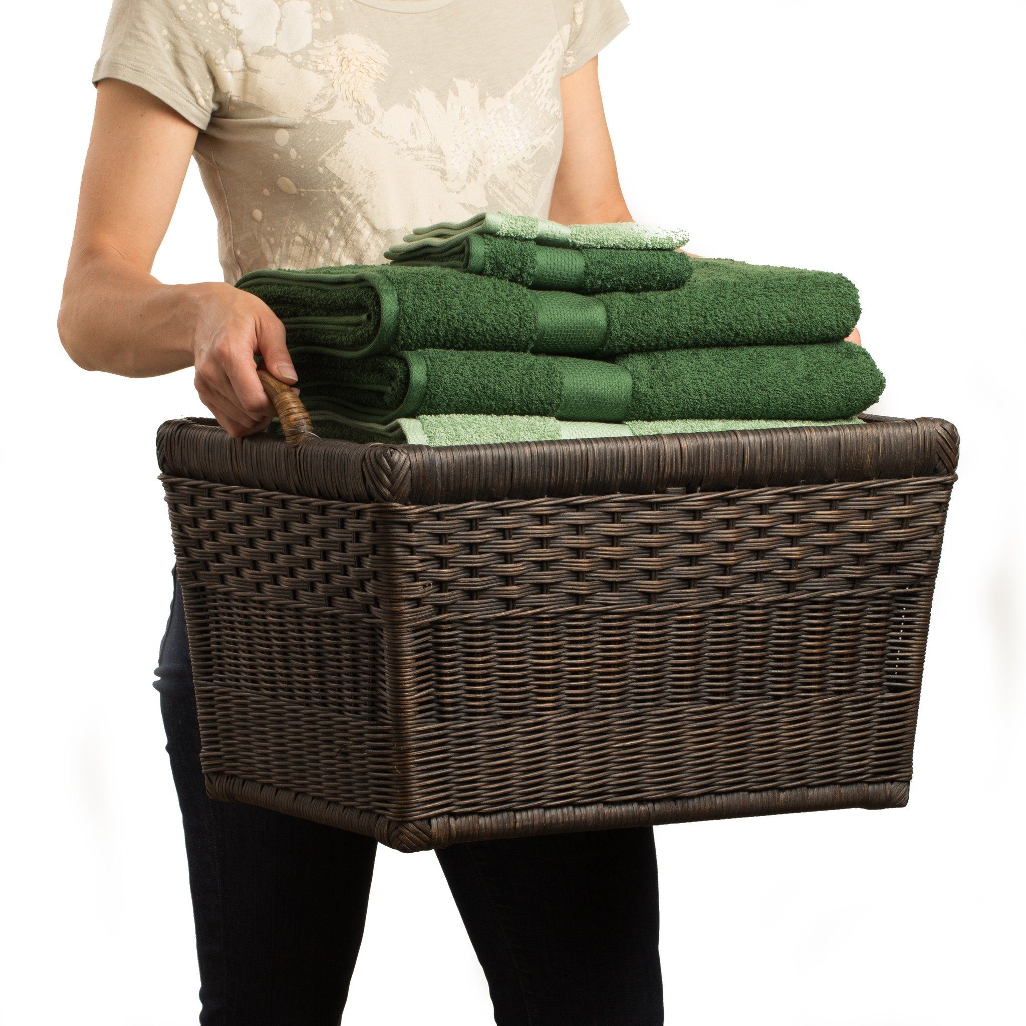 The Basket Lady Lift-off Lid Wicker Storage Basket