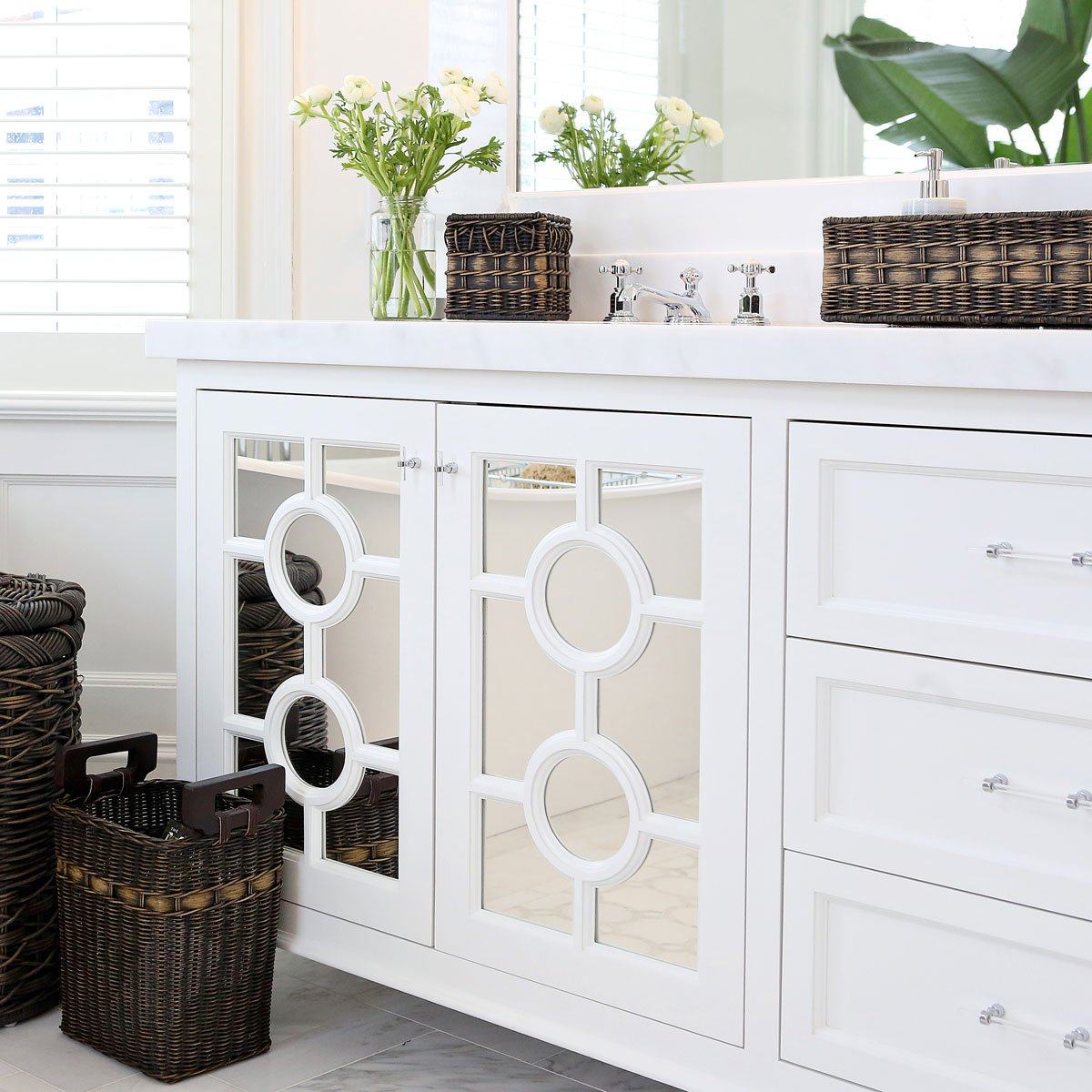 Wicker Bathroom Accessories in master bathroom | The Basket Lady
