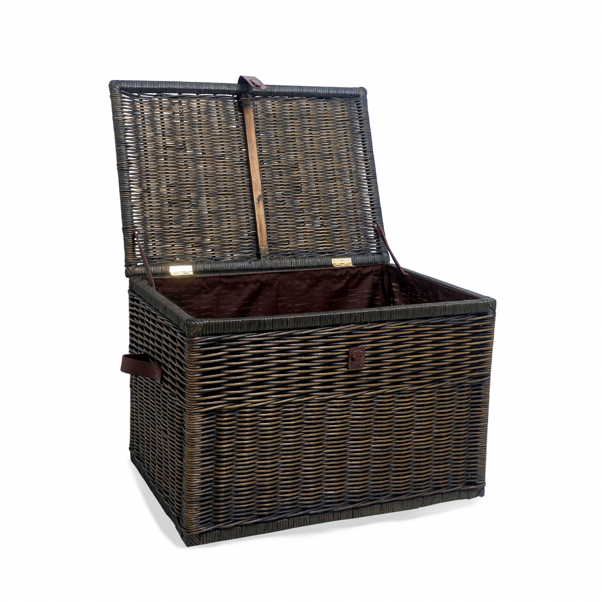 Deep Wicker Storage Trunk Storage > Trunks The Basket Lady Antique Walnut Brown Size XL
