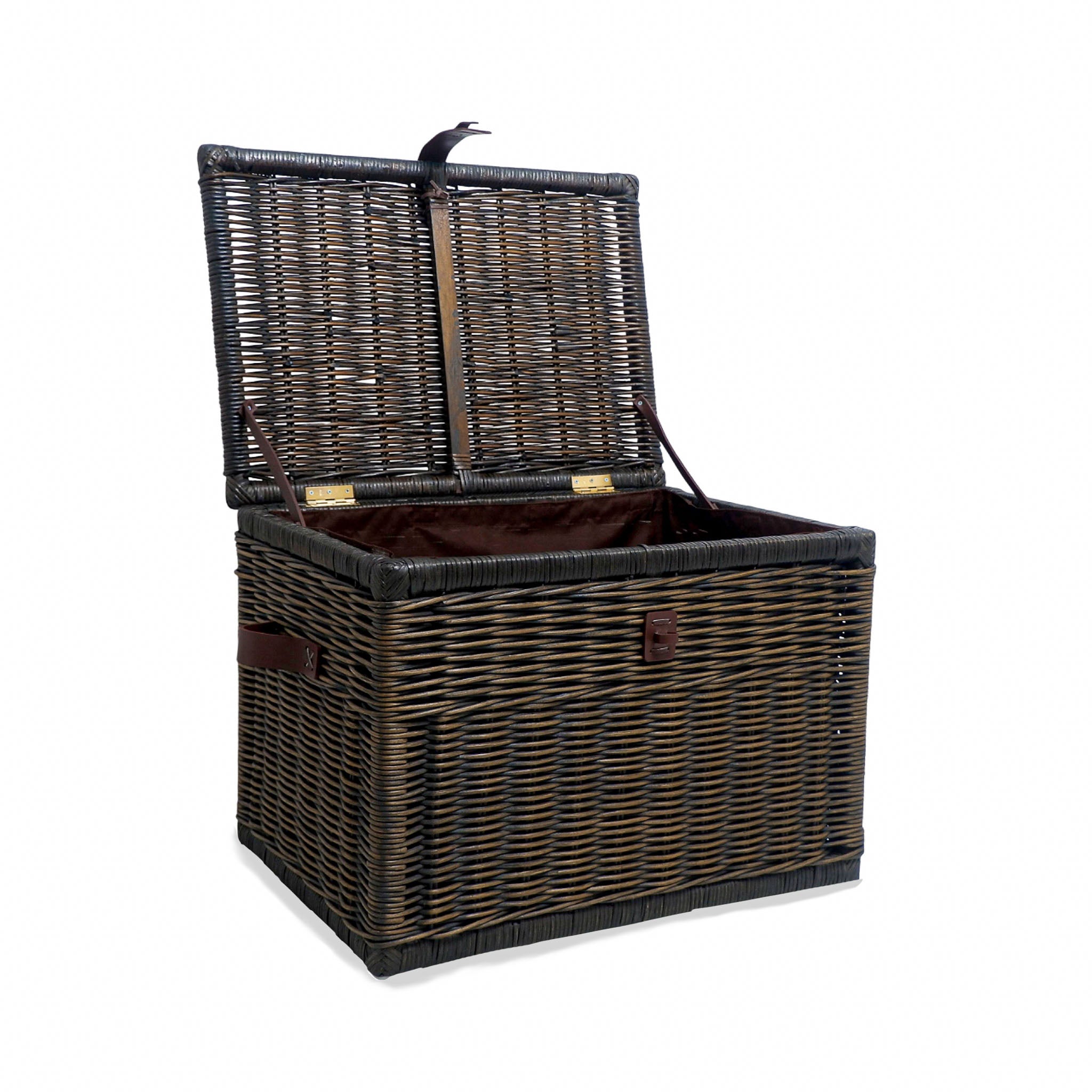 Deep Wicker Storage Trunk Storage > Trunks The Basket Lady Antique Walnut Brown Size L
