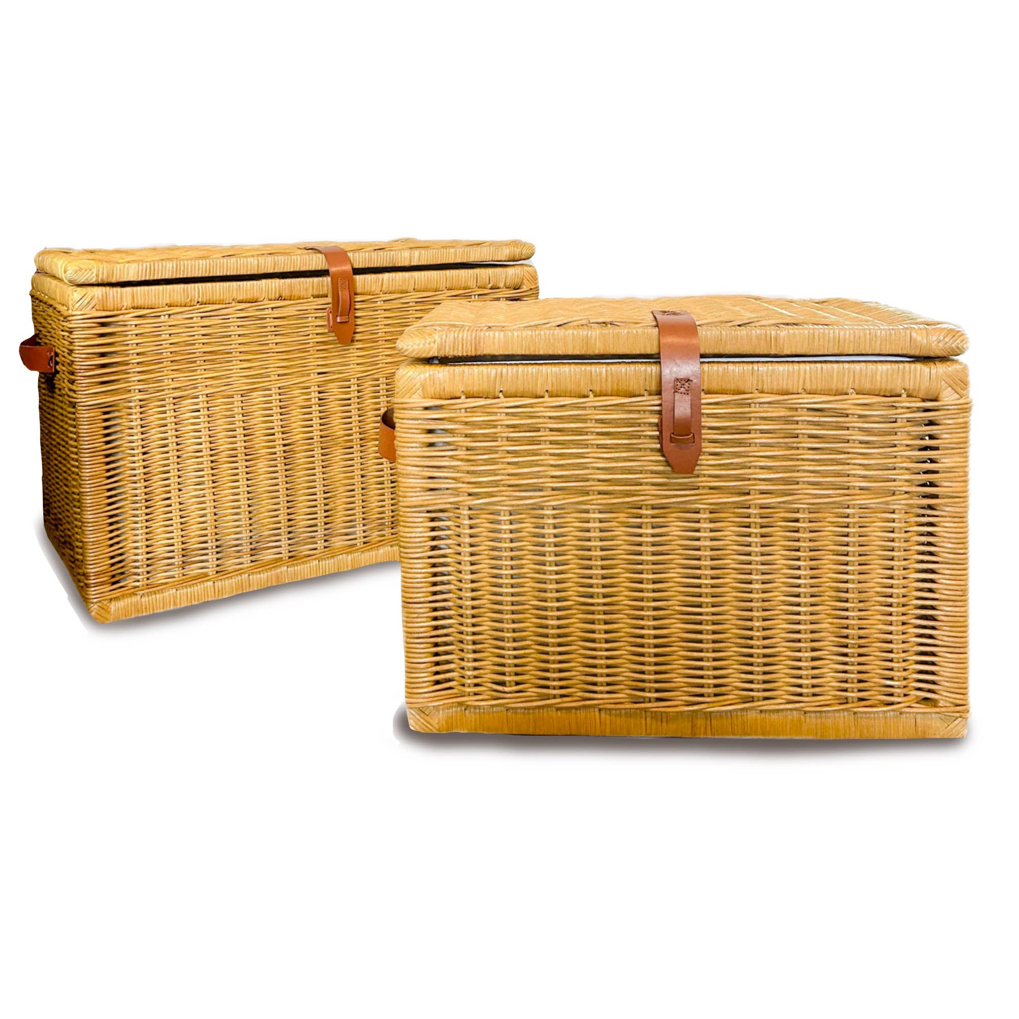 Deep Wicker Storage Trunk set of 2 sizes in Sandstone | The Basket Lady