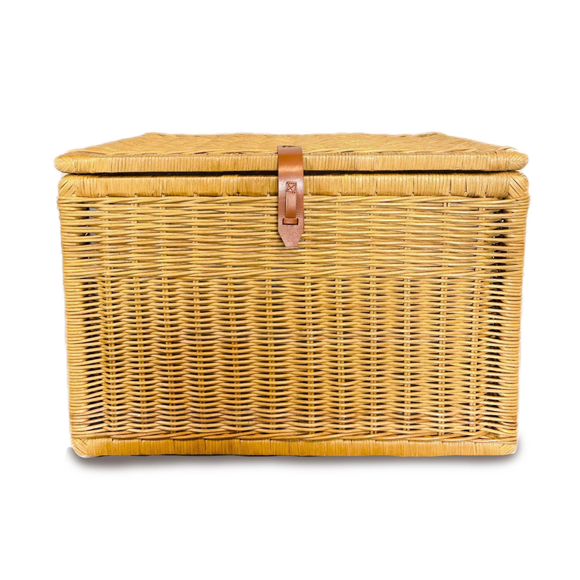 Deep Wicker Storage Trunk size XL in Sandstone, front view | The Basket Lady