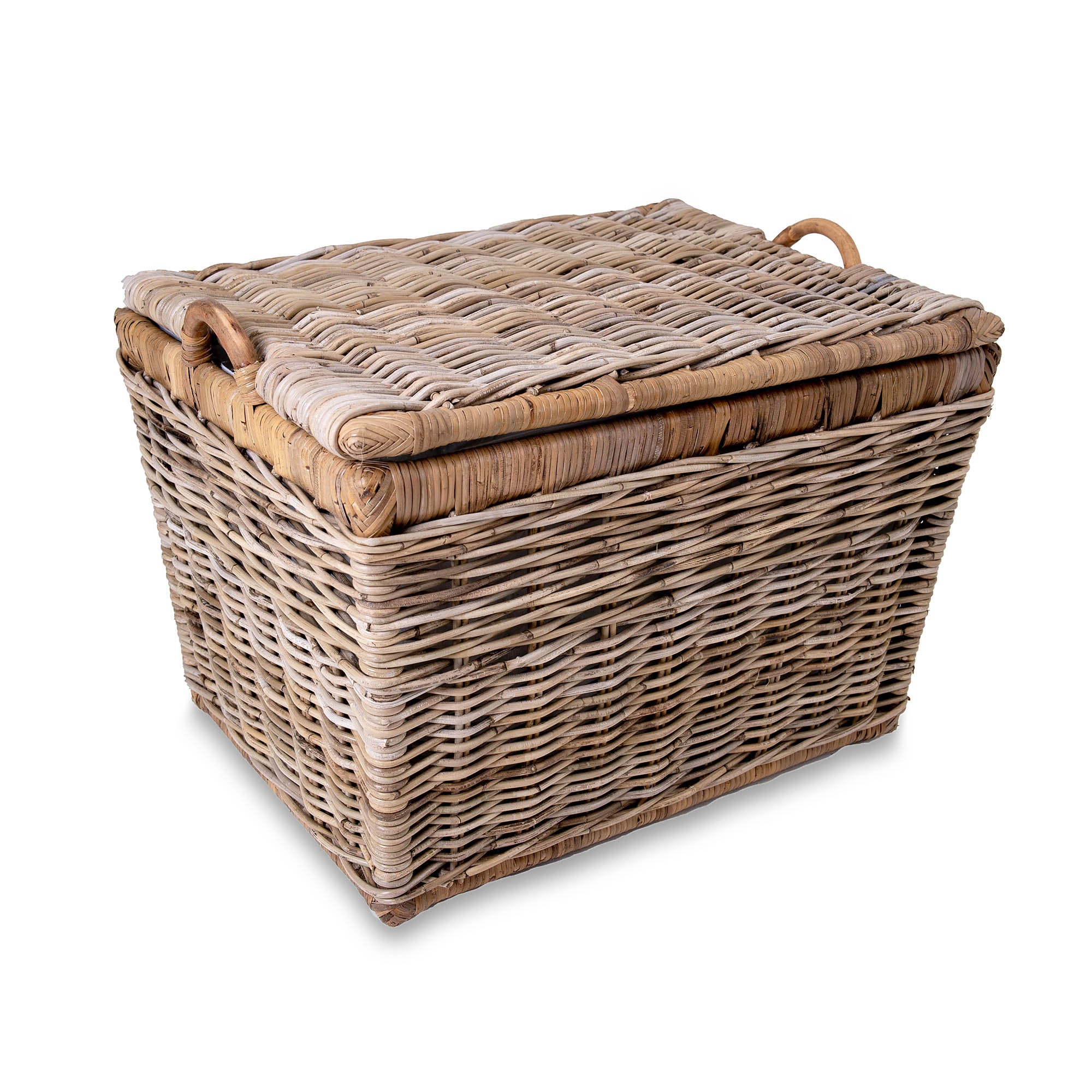 Lift-off Lid Kubu Wicker Storage Basket, Serene Grey, size Large | The Basket Lady