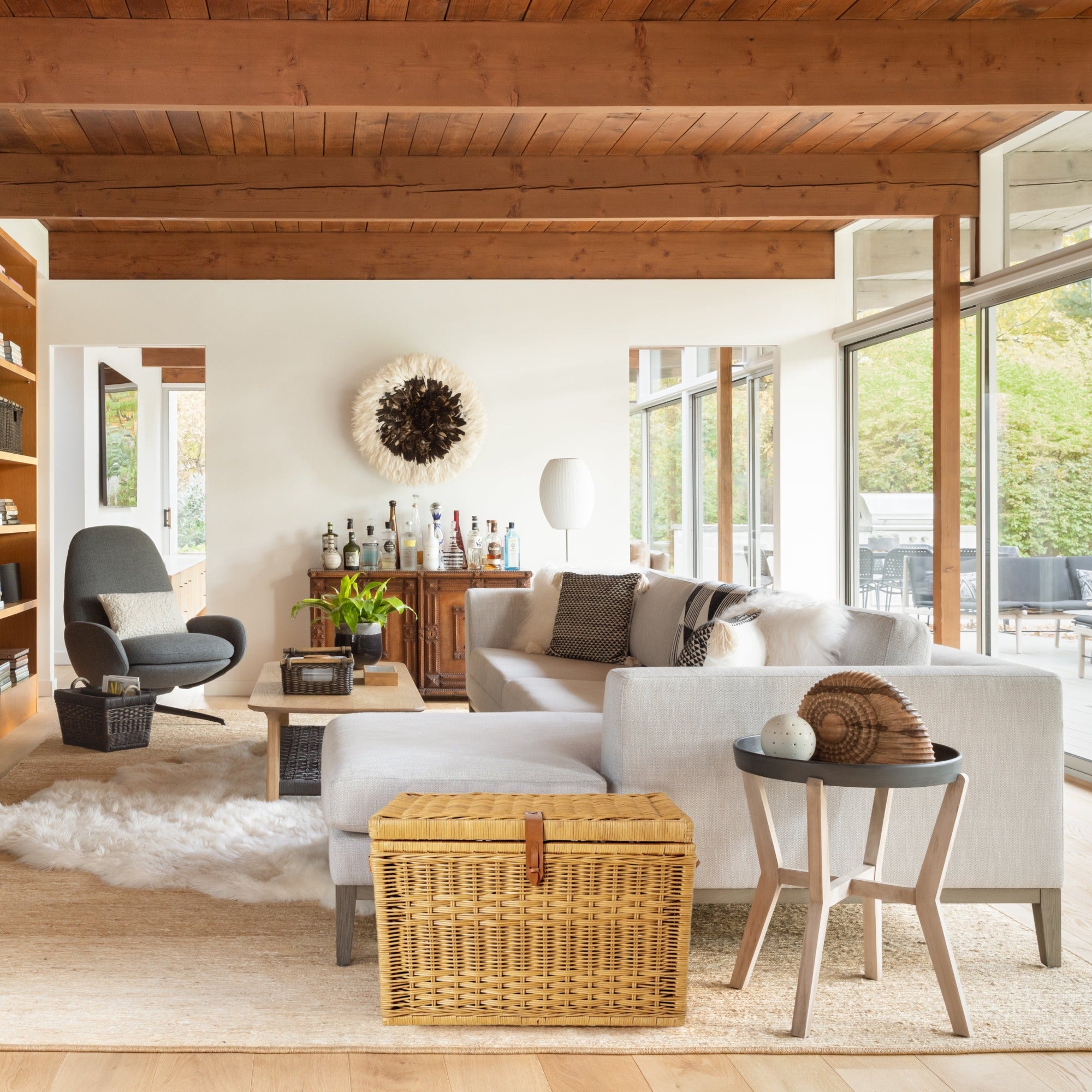 Wicker Storage Trunk in Sandstone as living room storage | The Basket Lady