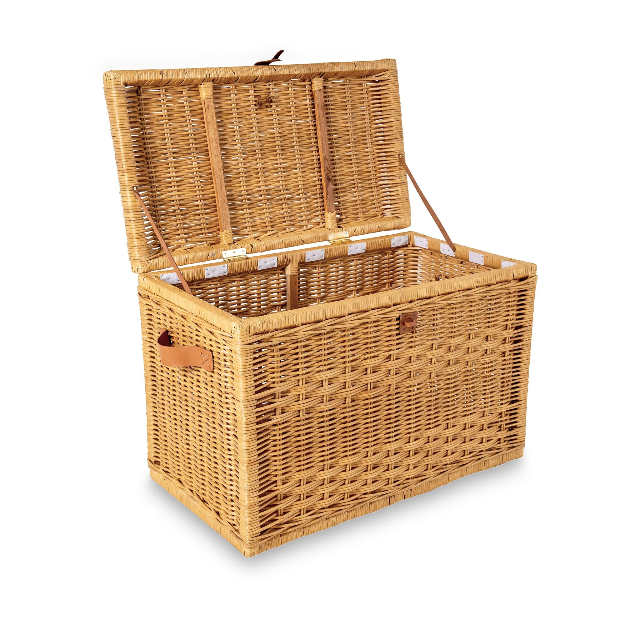 Wicker Storage Trunk in Sandstone, size large, includes removable fabric liner | The Basket Lady