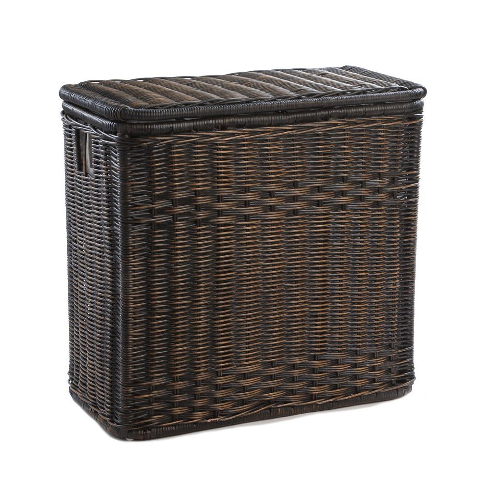 3 section hamper with lid outlet