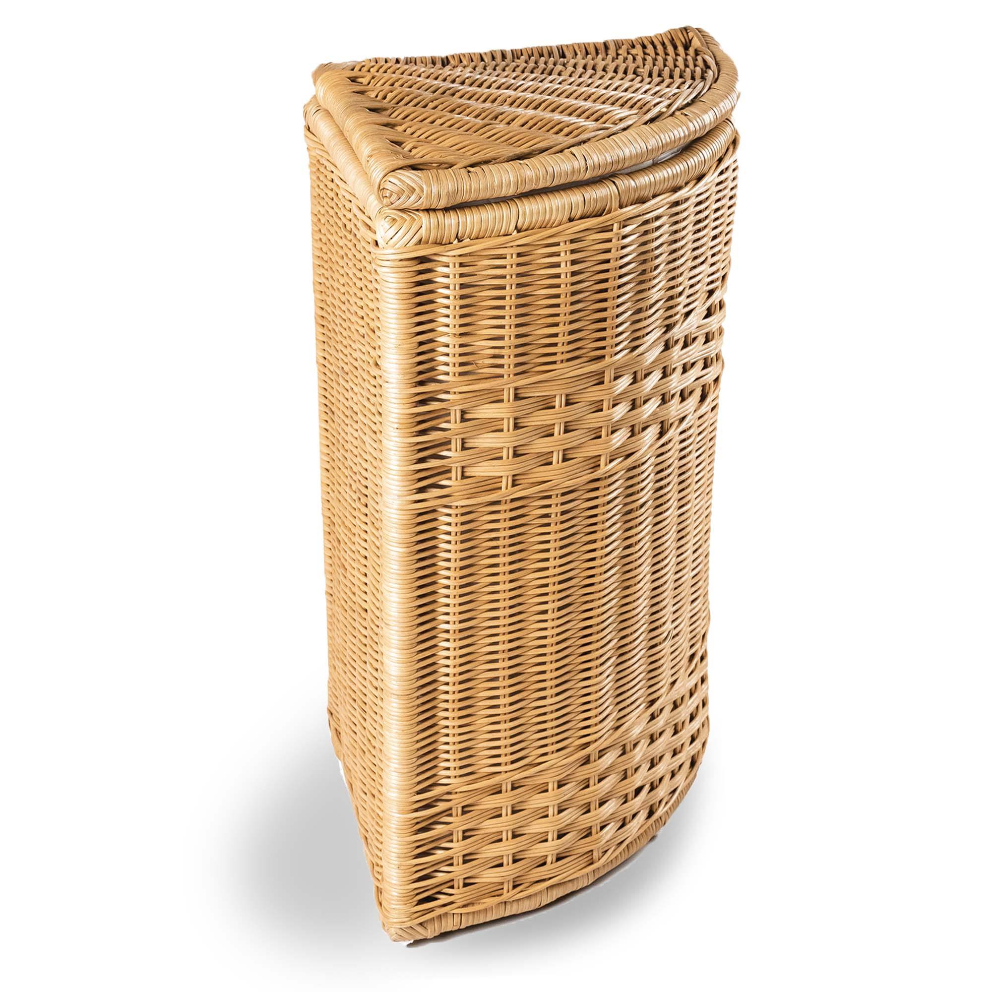 #color_sandstone - Corner Wicker Laundry Hamper in Sandstone | The Basket Lady