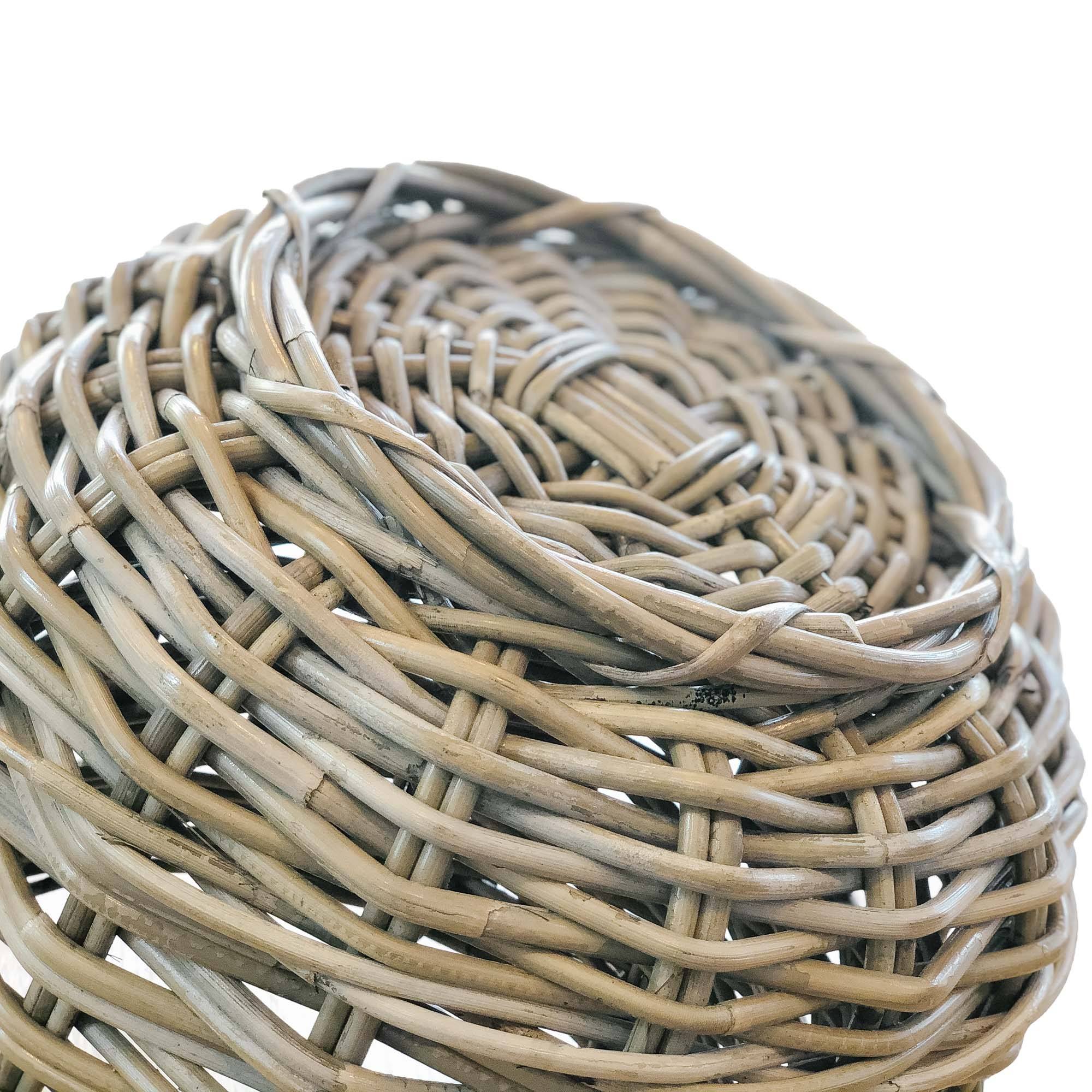 Kubu Round Storage Tote Basket, foot detail | The Basket Lady