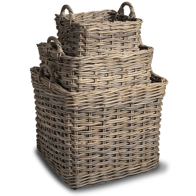 Kubu Square Storage Tote Basket, 3 sizes shown | The Basket Lady