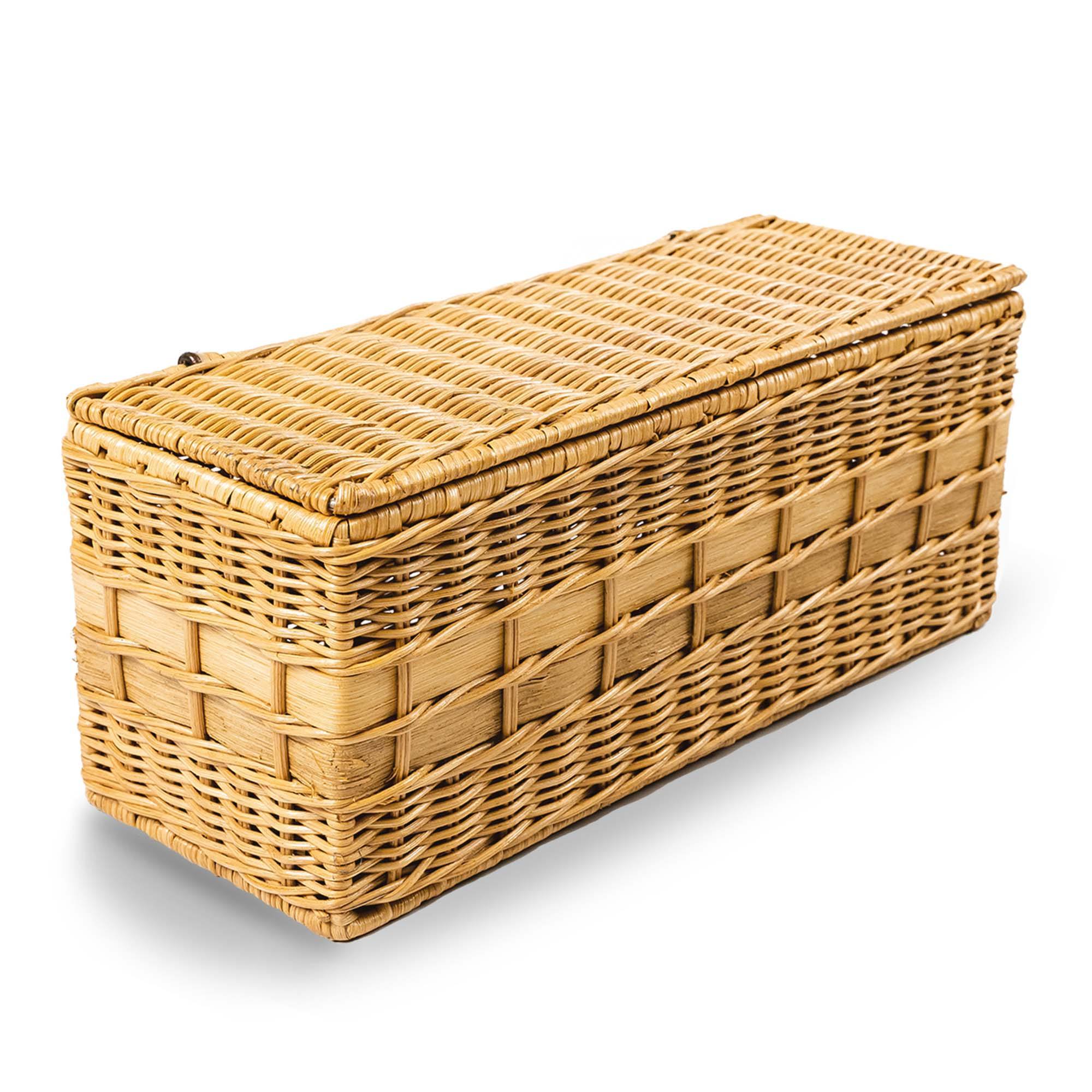 Lidded Wicker Box Bed & Bath > Bathroom The Basket Lady Sandstone One Size 