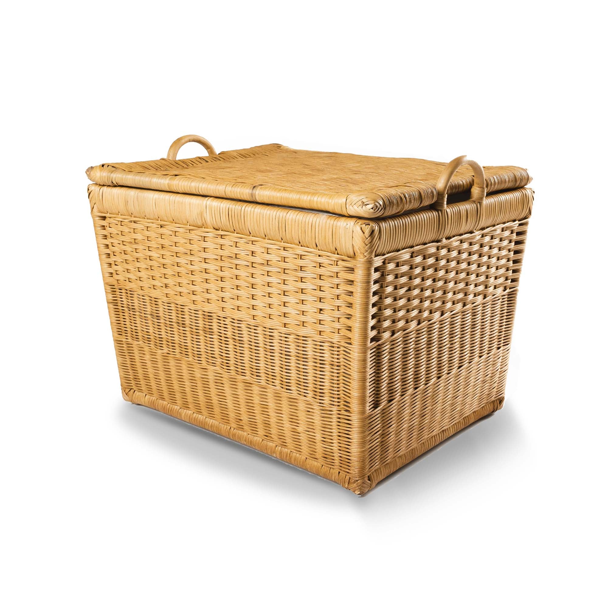 #color_sandstone - Lift-off Lid Wicker Storage Basket in Sandstone, size L | The Basket Lady