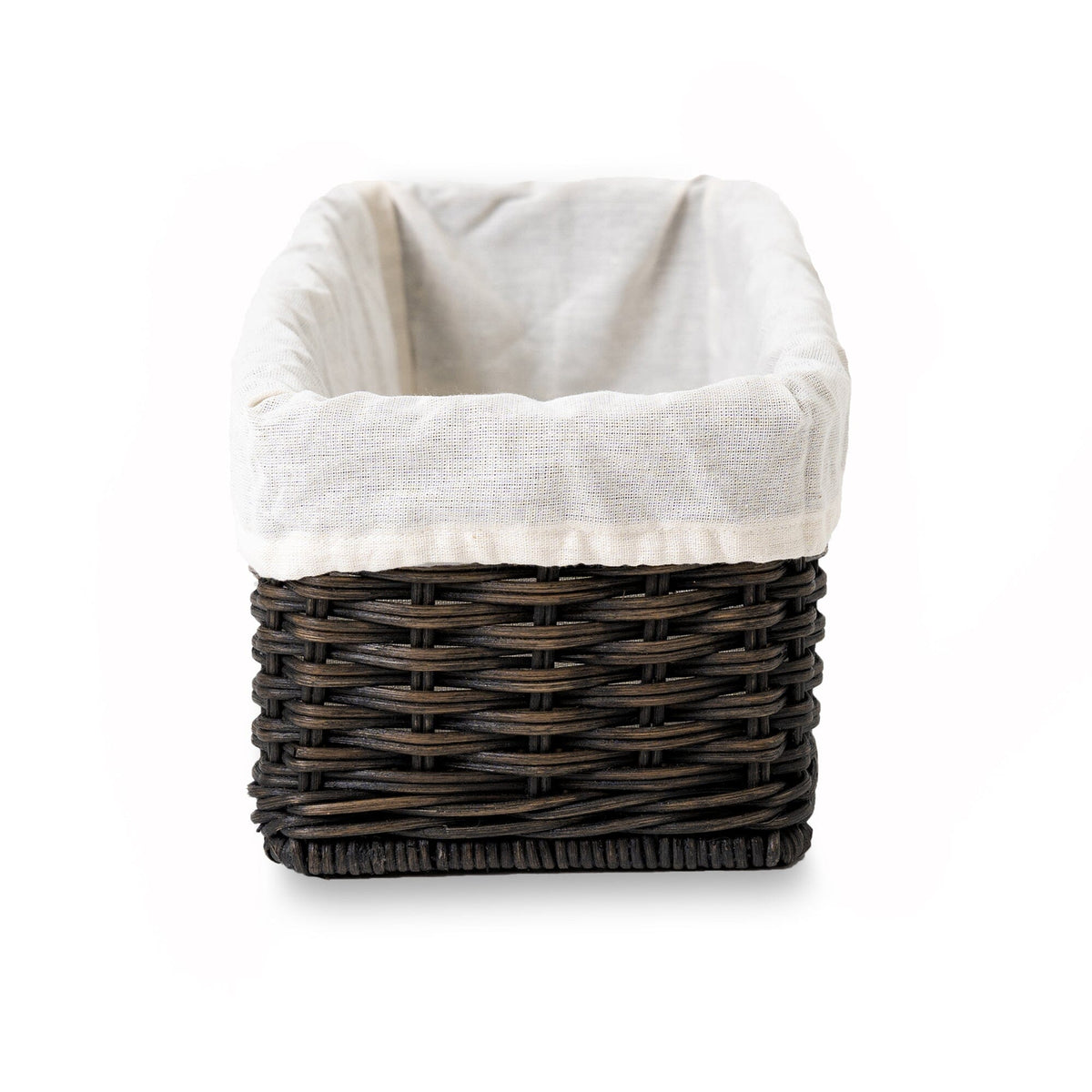 Fabric Basket Liner for Narrow Rectangular Wicker Storage Basket | The ...