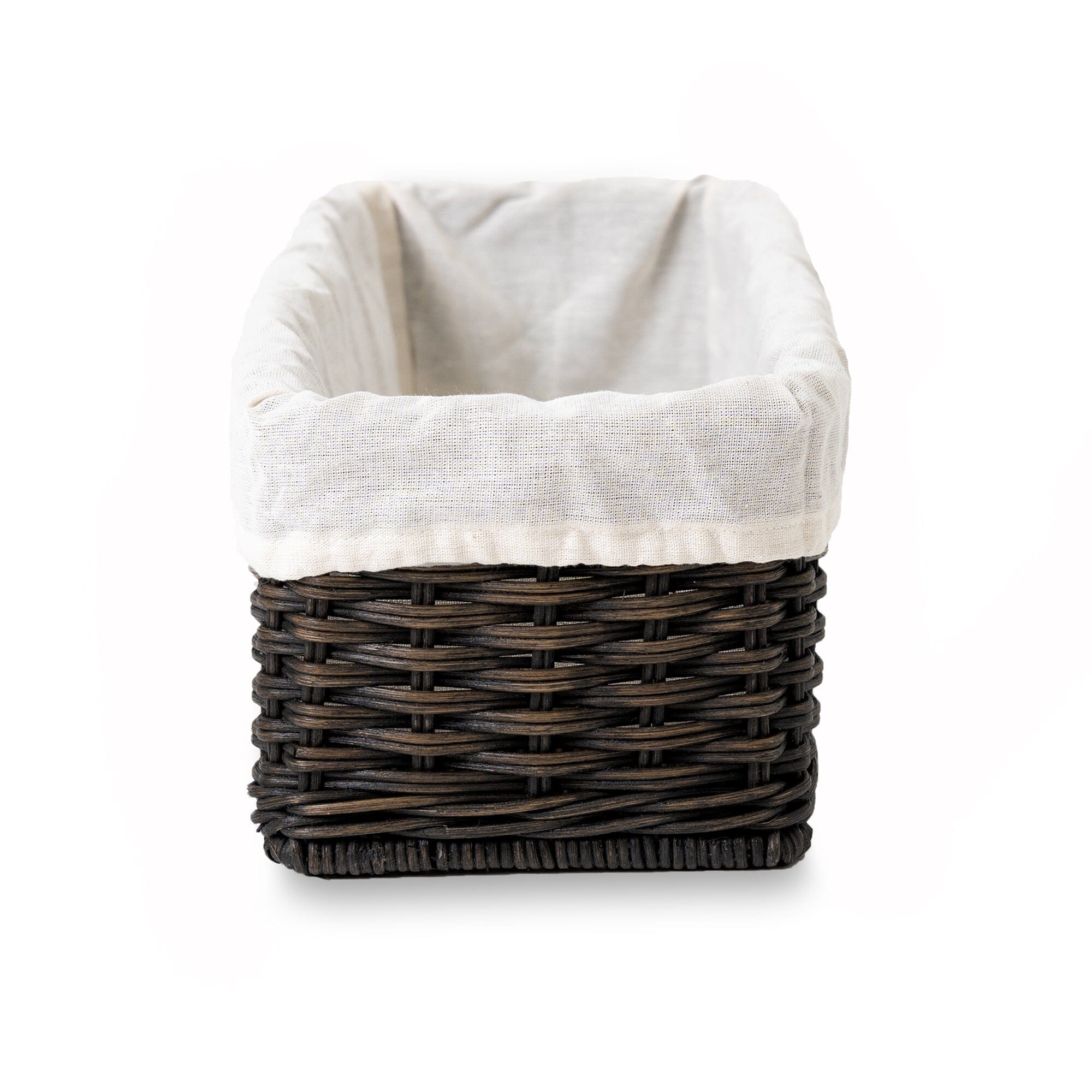 Fabric Basket Liner for Narrow Rectangular Wicker Storage Basket Basket Liners The Basket Lady 
