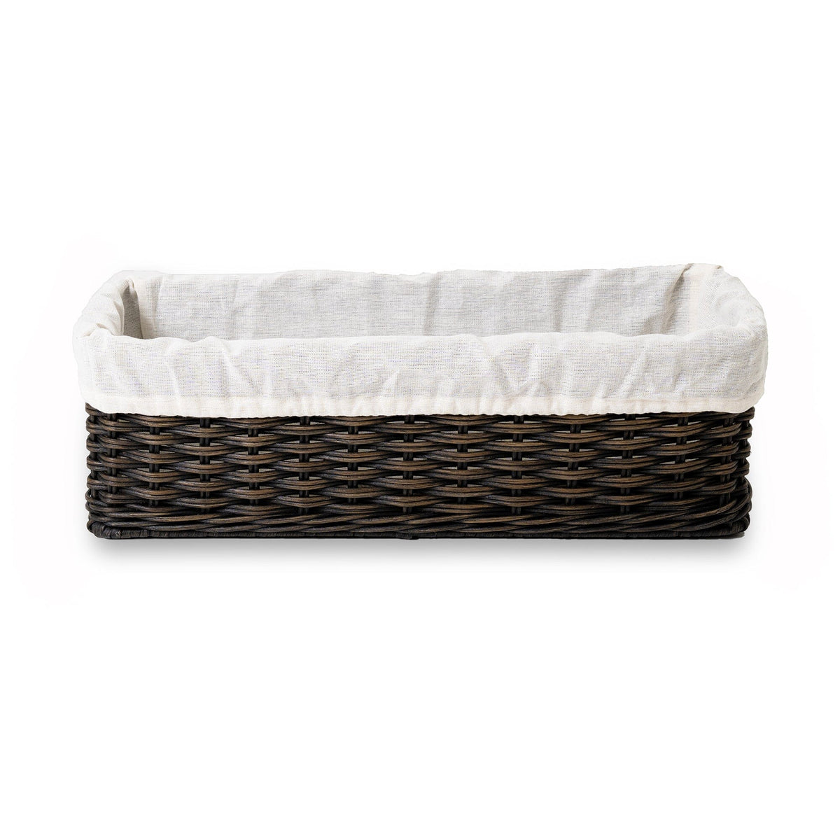 Fabric Basket Liner for Narrow Rectangular Wicker Storage Basket | The ...