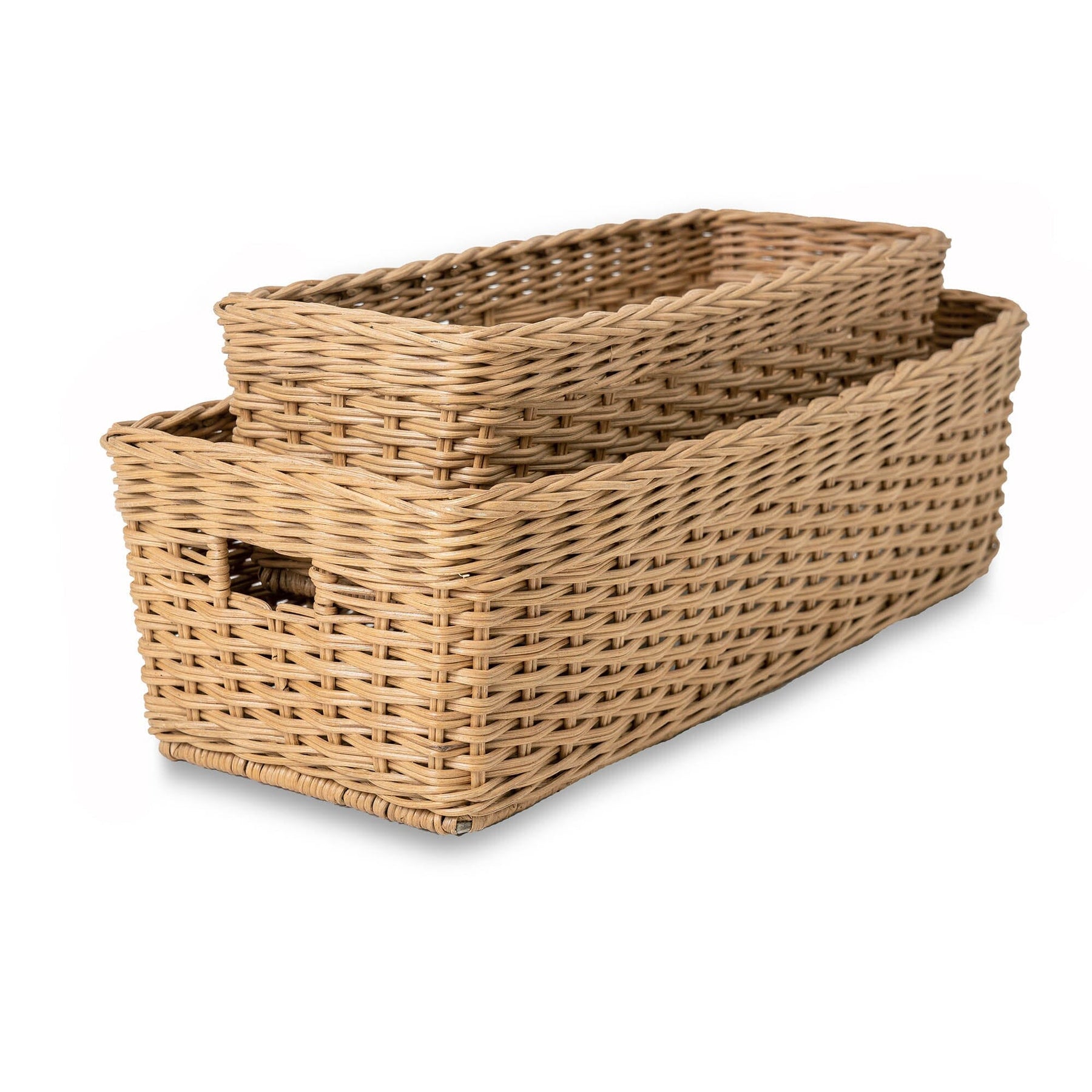 Narrow Rectangular Wicker Storage Basket | The Basket Lady
