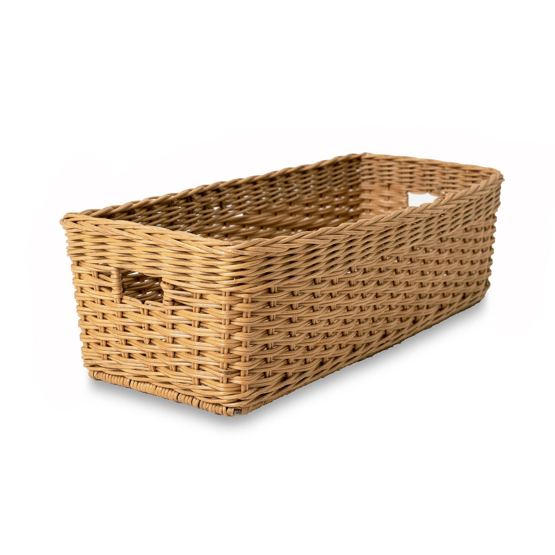 Deep Rectangular Basket Narrow Rectangular Wicker Storage Basket | The Basket Lady
