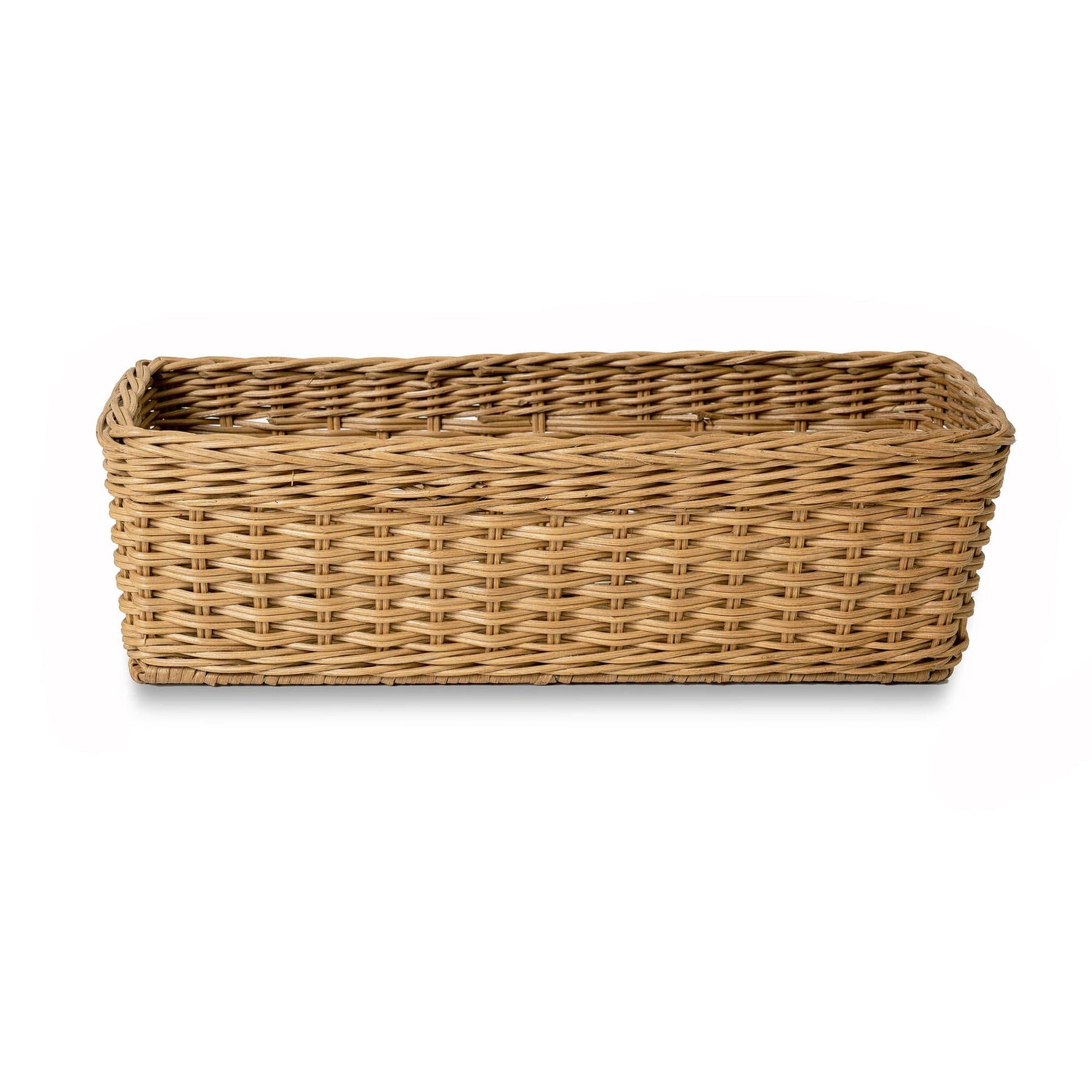 Narrow Rectangular Wicker Storage Basket The Basket Lady