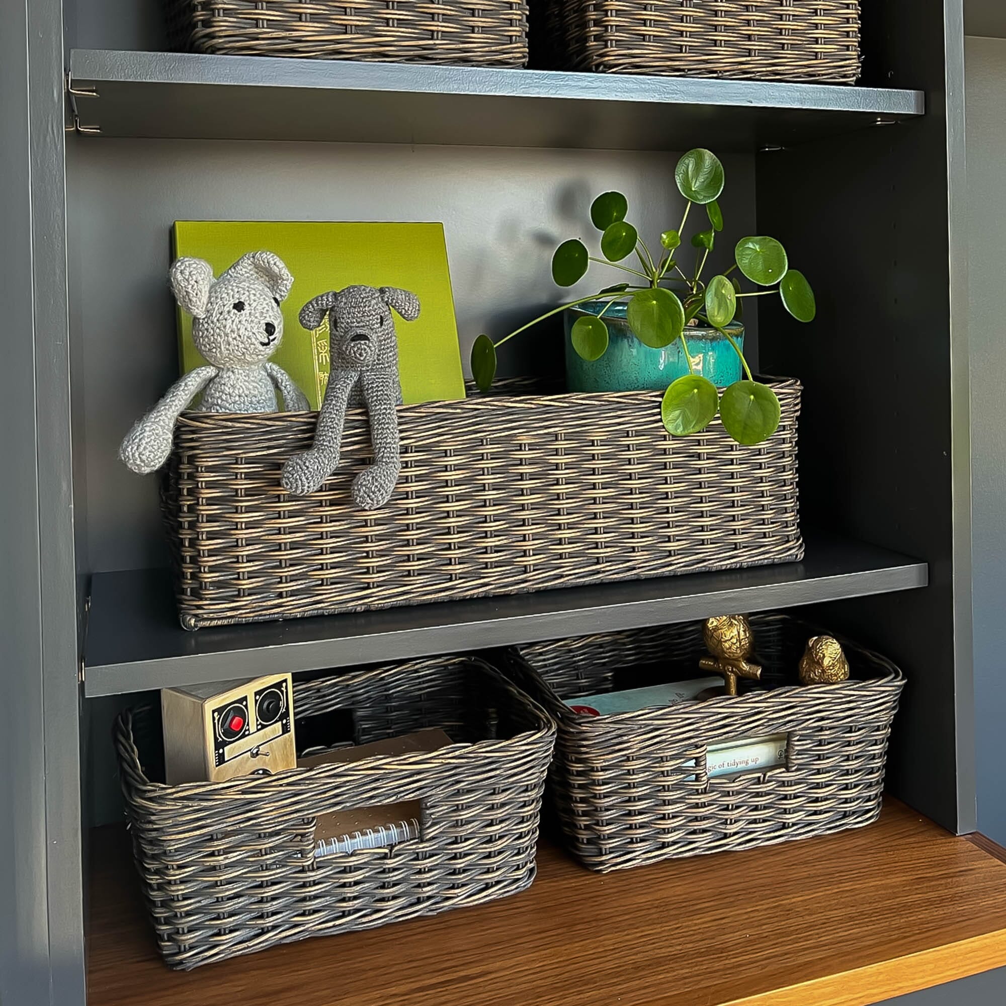 Narrow Rectangular Wicker Storage Basket Storage > Open Storage The Basket Lady 