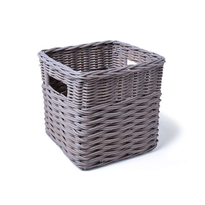Ombak Weave Storage Cube Basket, Batu Grey