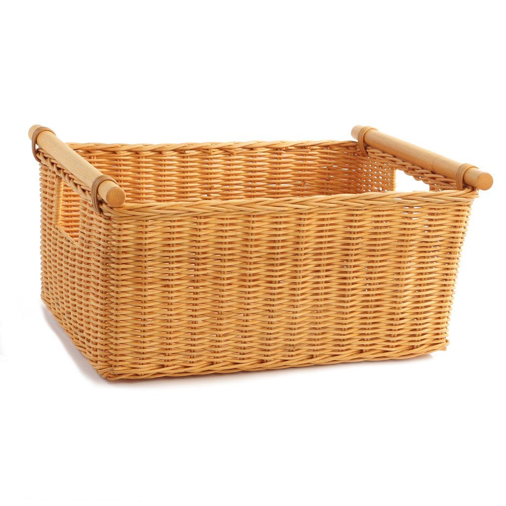 Pole Handle Wicker Basket in Toasted Oat, size XL | The Basket Lady
